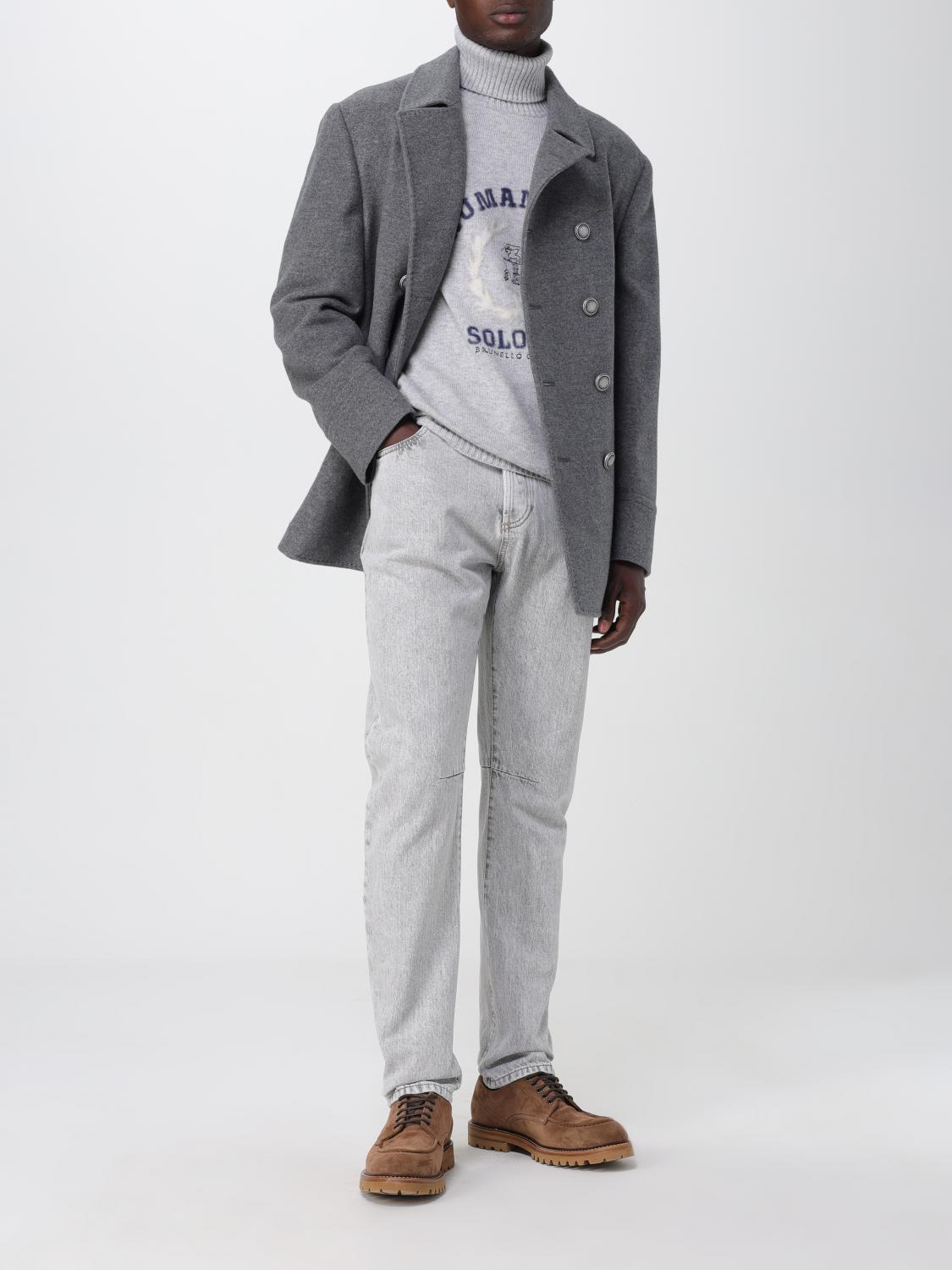 Brunello Cucinelli Coat men - Grey | MT4977008D | GIGLIO.COM