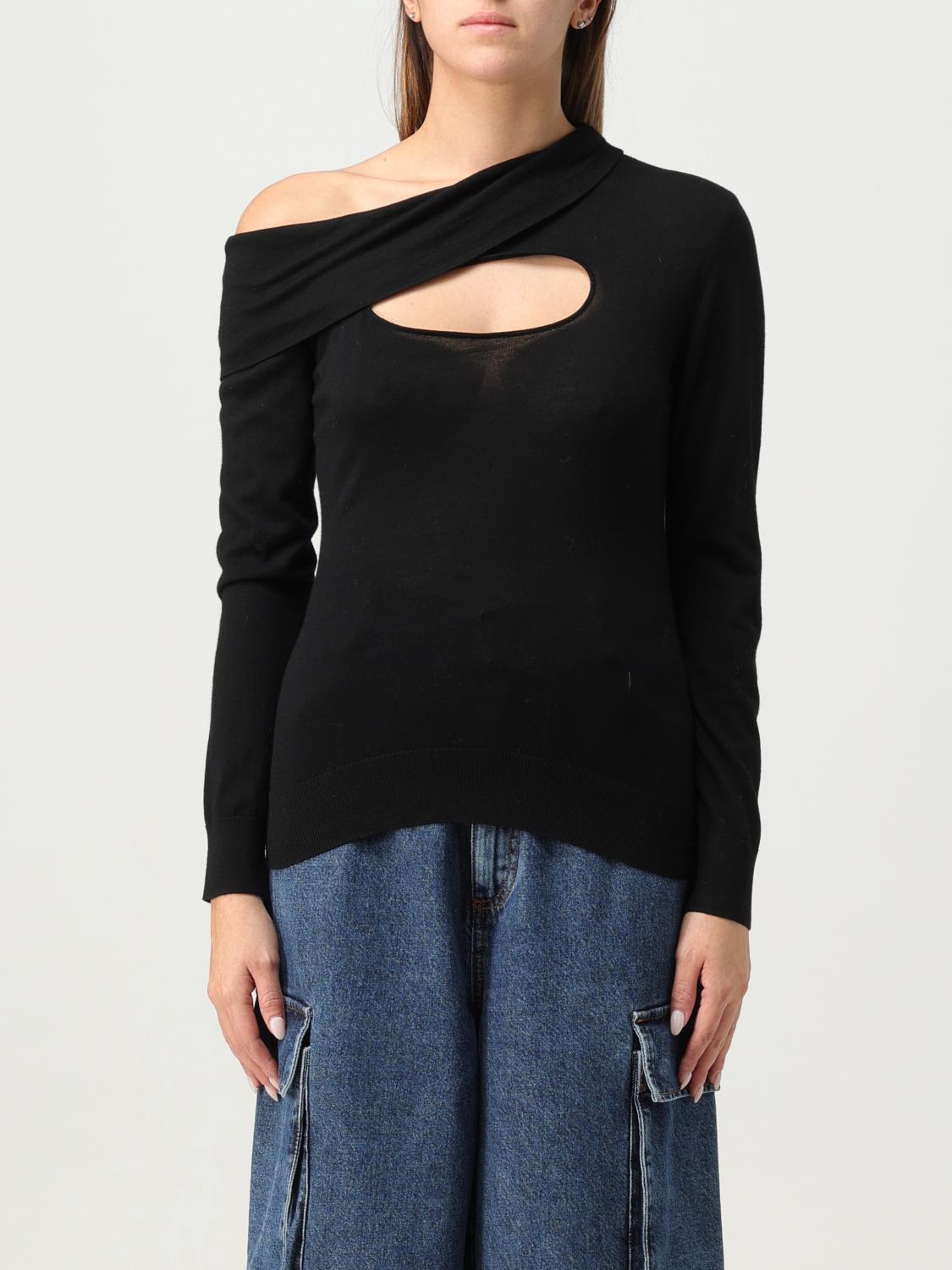 ISABEL MARANT: Pullover Paz in lana con cut out Nero Maglia