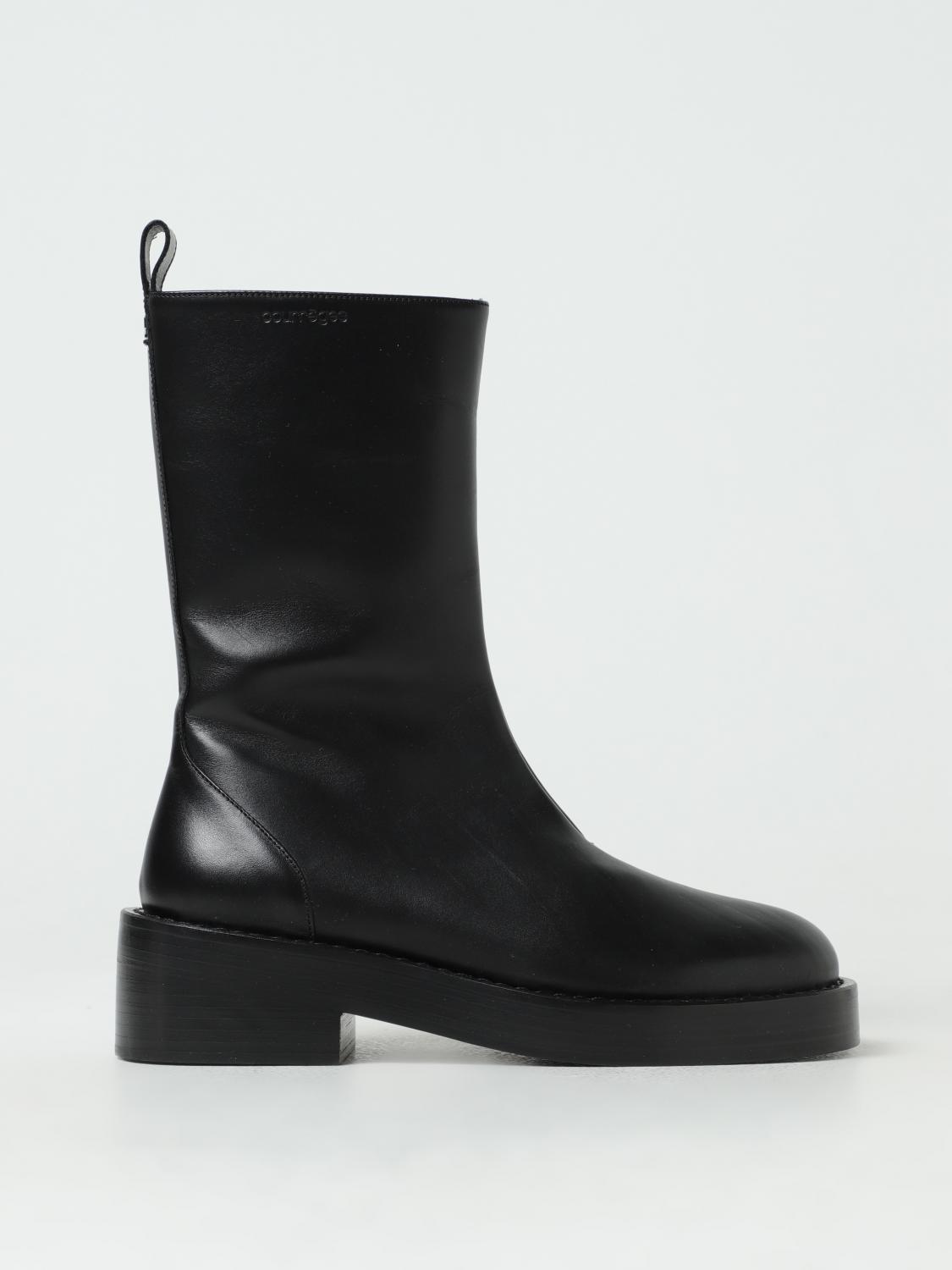 ショートブーツ・ブーティ Courreges Black leather ankle boots (423SAB014CV0023 9999) COURRÈGES: Shoes woman - Black | Courrèges flat ankle boots