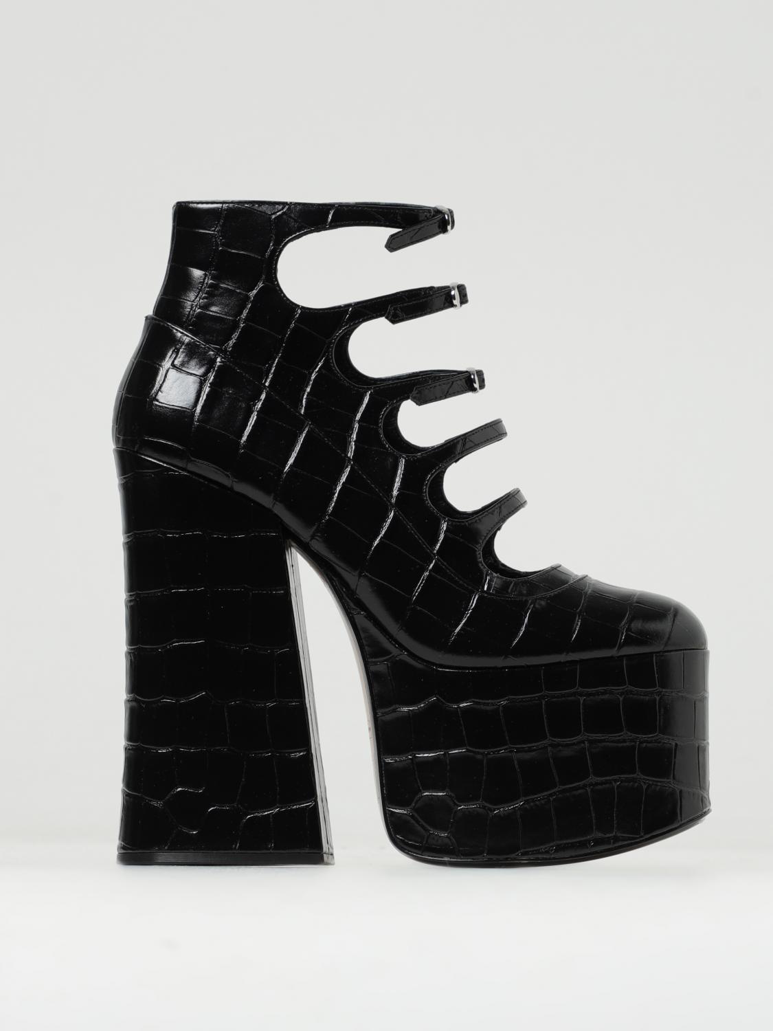 MARC JACOBS HIGH HEEL SHOES: Marc Jacobs The Croc Pumps Embossed Kiki in croco print leather, Black - Img 1