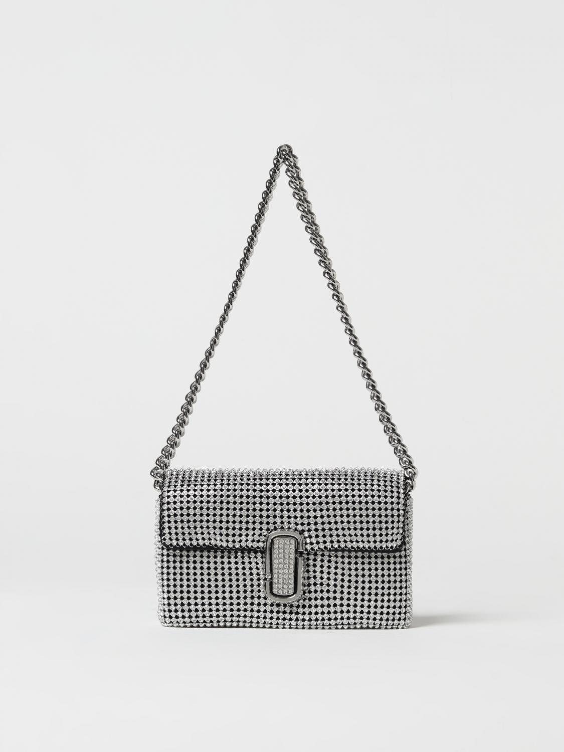 marcjacobs Jmarc mini シルバー ストーンクラッチバッグ Marc Jacobs bag in fabric with rhinestones - Silver | H912M06RE22