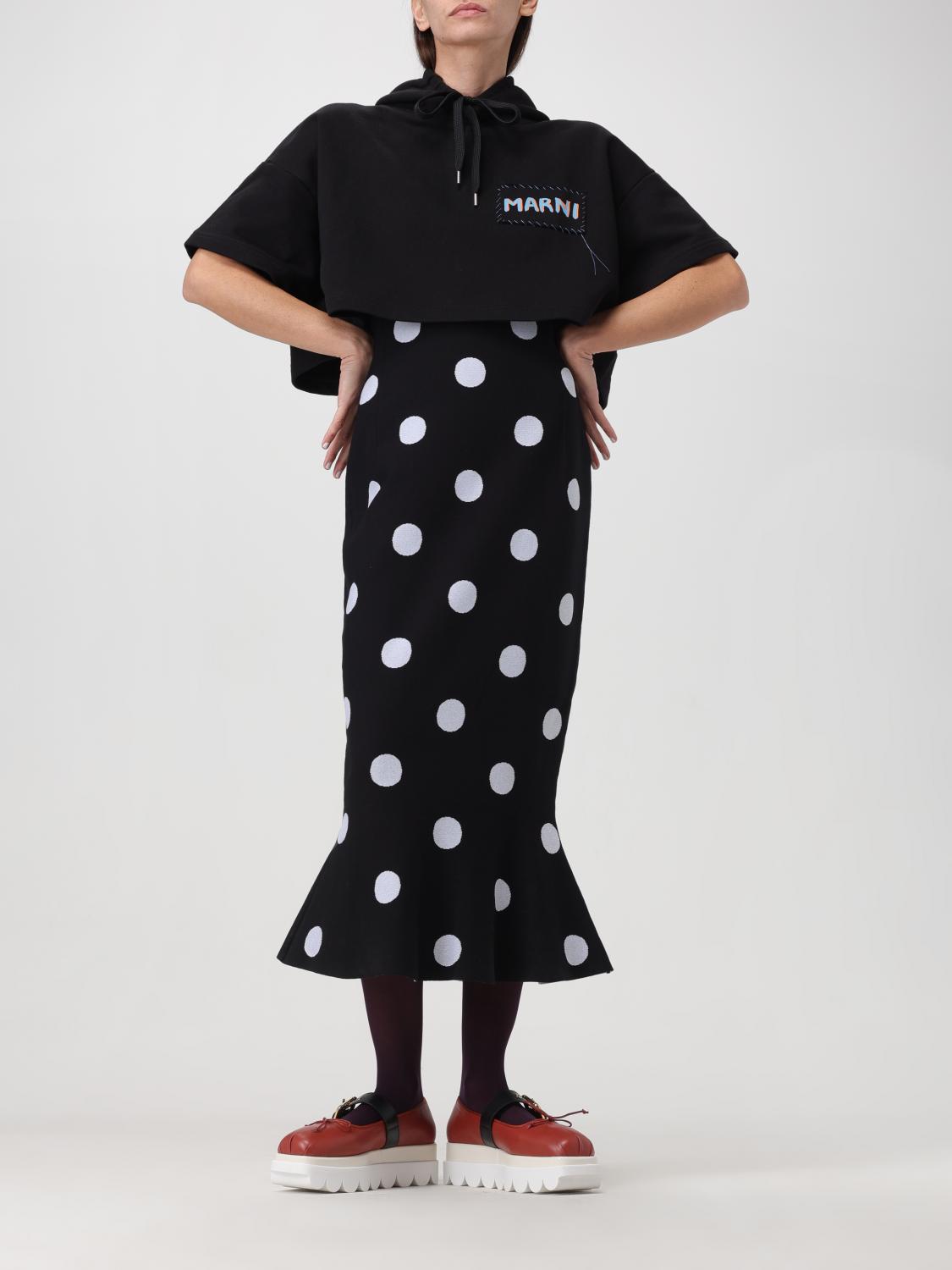 MARNI ABITO: Abito Marni in viscosa stretch, Nero - Img 2
