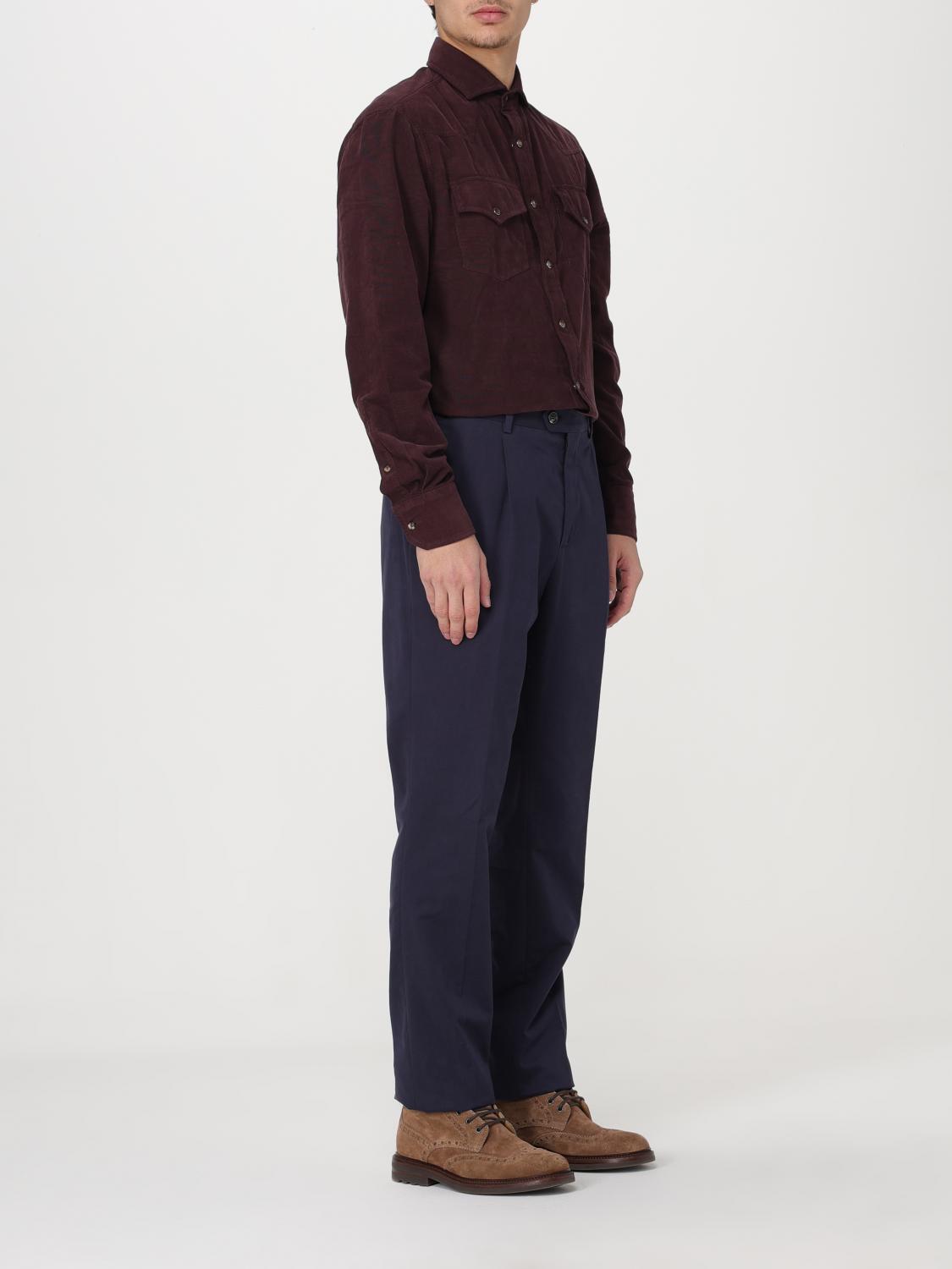 Brunello Cucinelli シャツ メンズ - バーガンディー | ML6884008