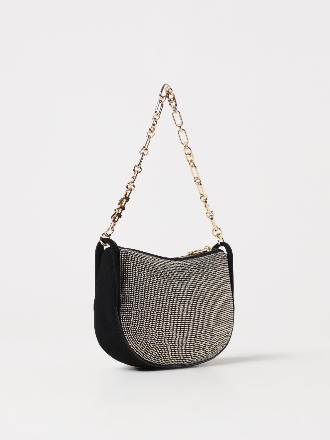 MICHAEL KORS BORSA MINI: Borsa Kendall Michael Kors in camoscio con strass all over, Nero - Img 2