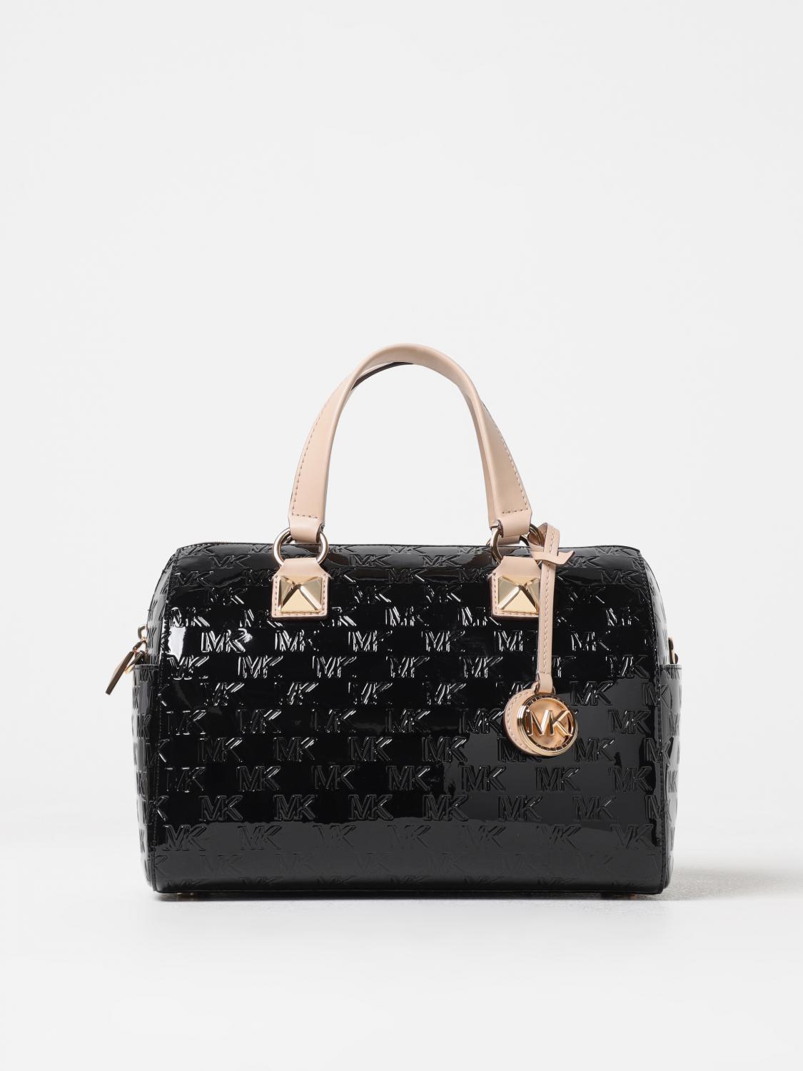 Michael Kors Grayson patent leather bag with all-over MK monogram