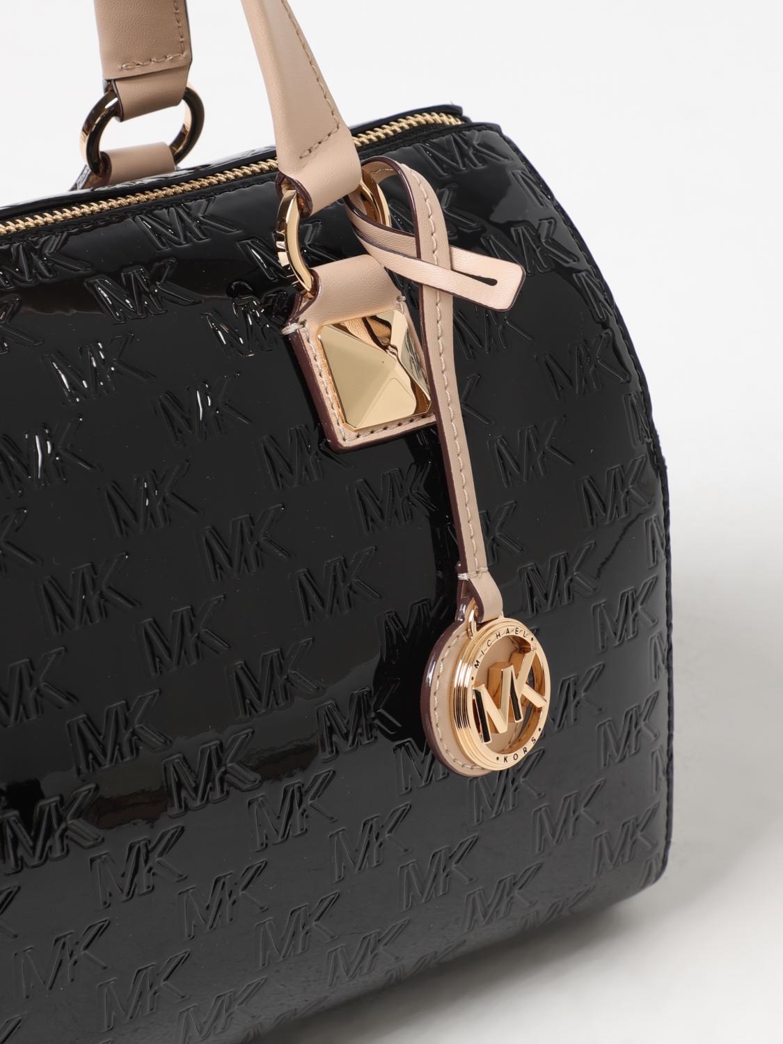 Michael Kors Grayson patent leather bag with all-over MK monogram