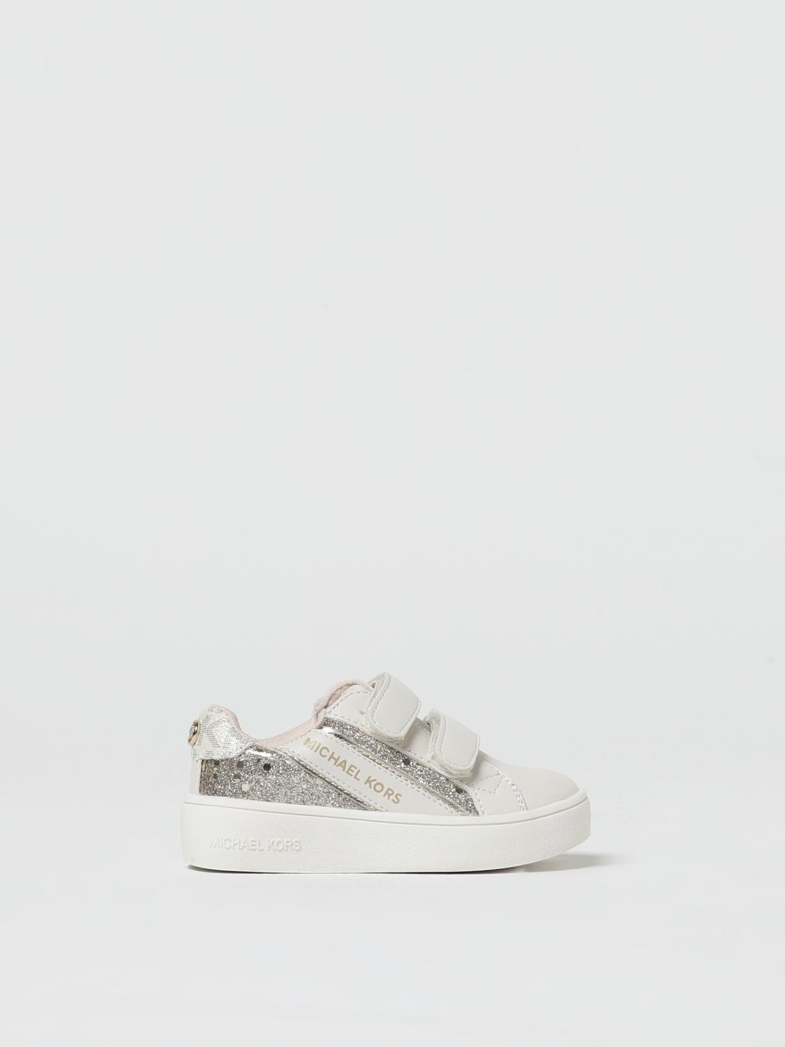 MICHAEL KORS: sneakers in synthetic leather and glitter Cream