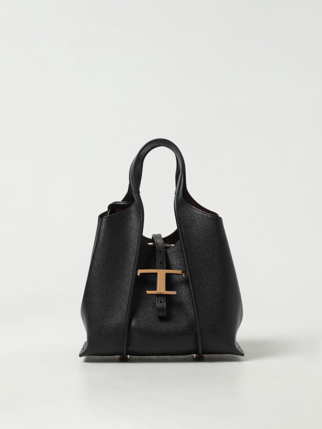 TOD'S BORSA A MANO: Borsa T Timeless Tod's in pelle a grana, Nero - Img 1