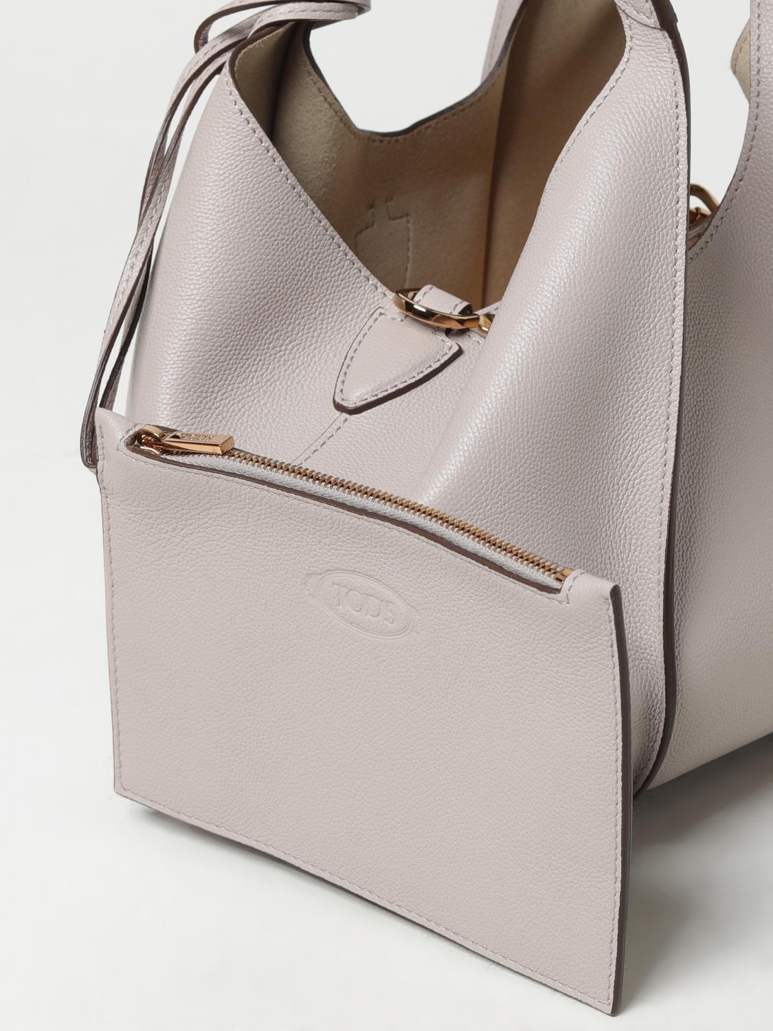 TOD'S BORSA A MANO: Borsa T Timeless Tod's in pelle a grana, Grigio - Img 3