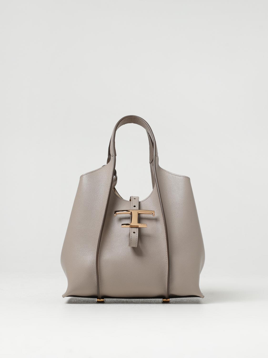 TOD'S BORSA A MANO: Borsa T Timeless Tod's in pelle a grana, Beige - Img 1