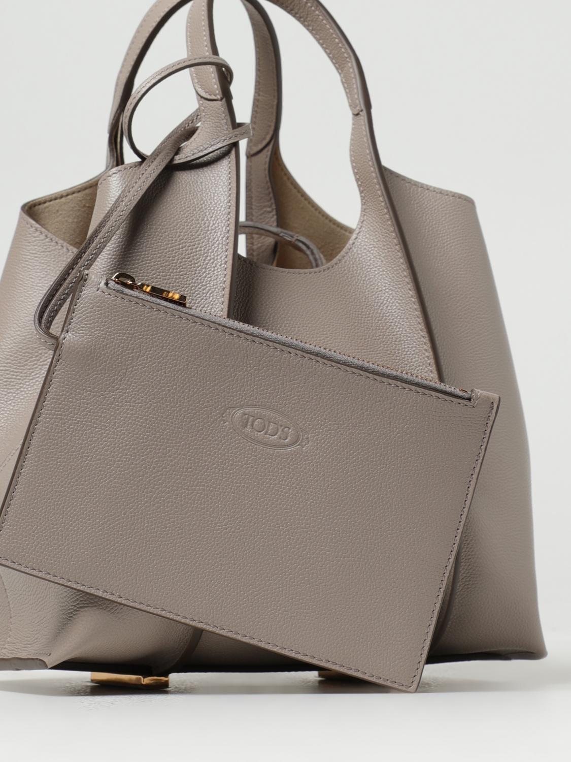 TOD'S BORSA A MANO: Borsa T Timeless Tod's in pelle a grana, Beige - Img 3