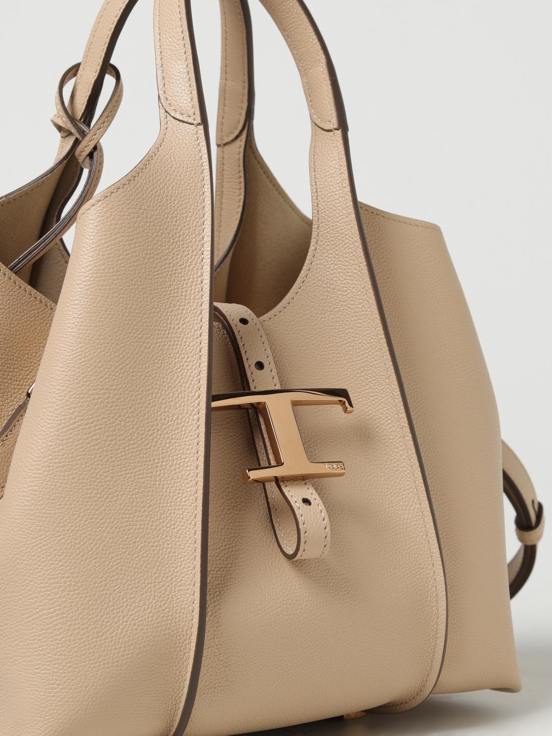 TOD'S BORSA A MANO: Borsa T Timeless Tod's in pelle a grana, Sabbia - Img 3
