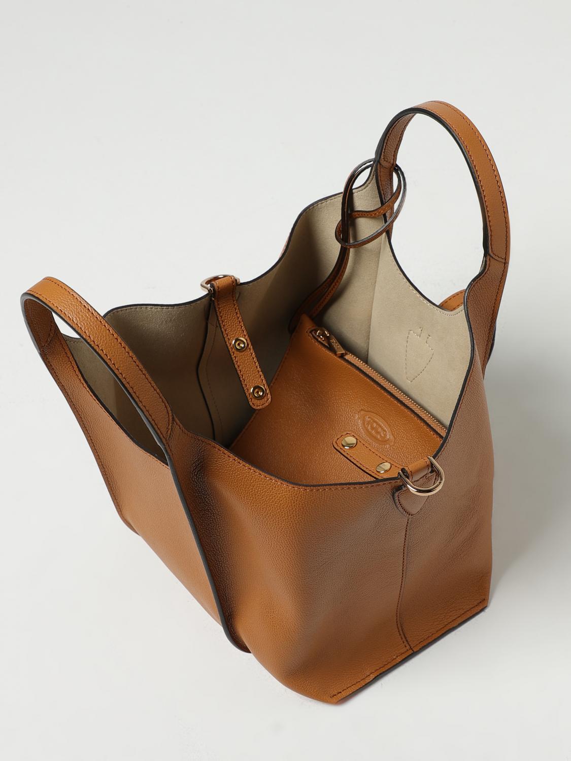 TOD'S BORSA A MANO: Borsa T Timeless Tod's in pelle a grana, Cuoio - Img 4
