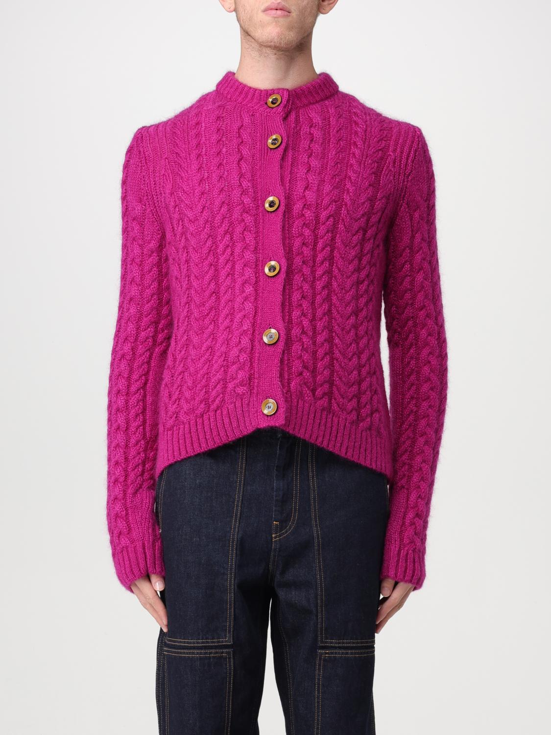 WALES BONNER: Cardigan men - Fuchsia | Wales Bonner cardigan