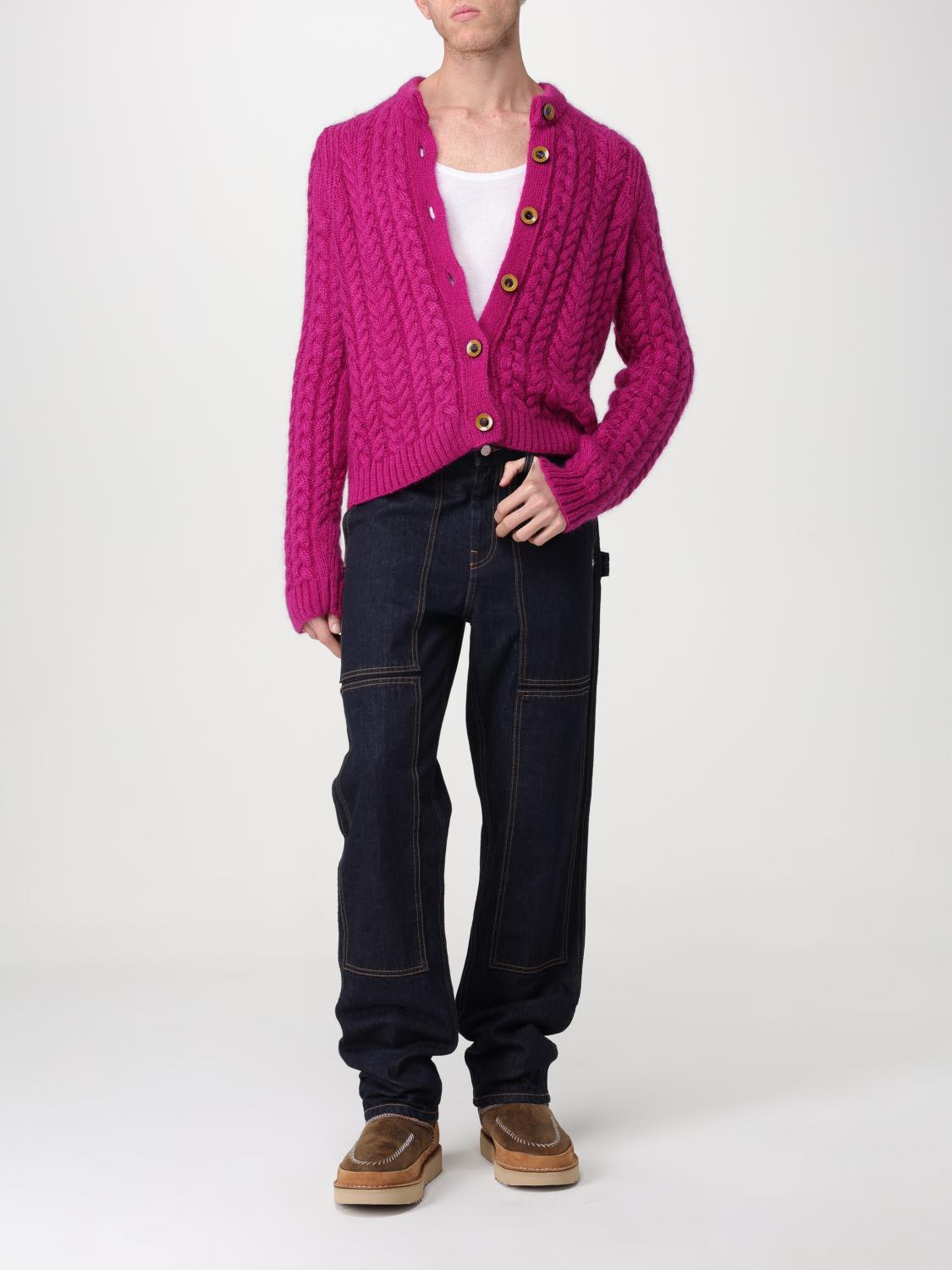 WALES BONNER: Cardigan men - Fuchsia | Wales Bonner cardigan