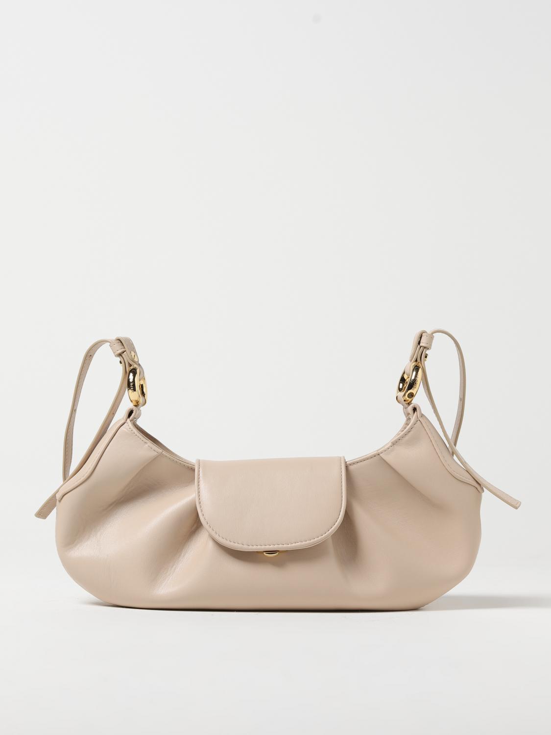 THEMOIRÈ BORSA A SPALLA: Borsa Mimesi Themoirè in nappa vegana, Beige - Img 1