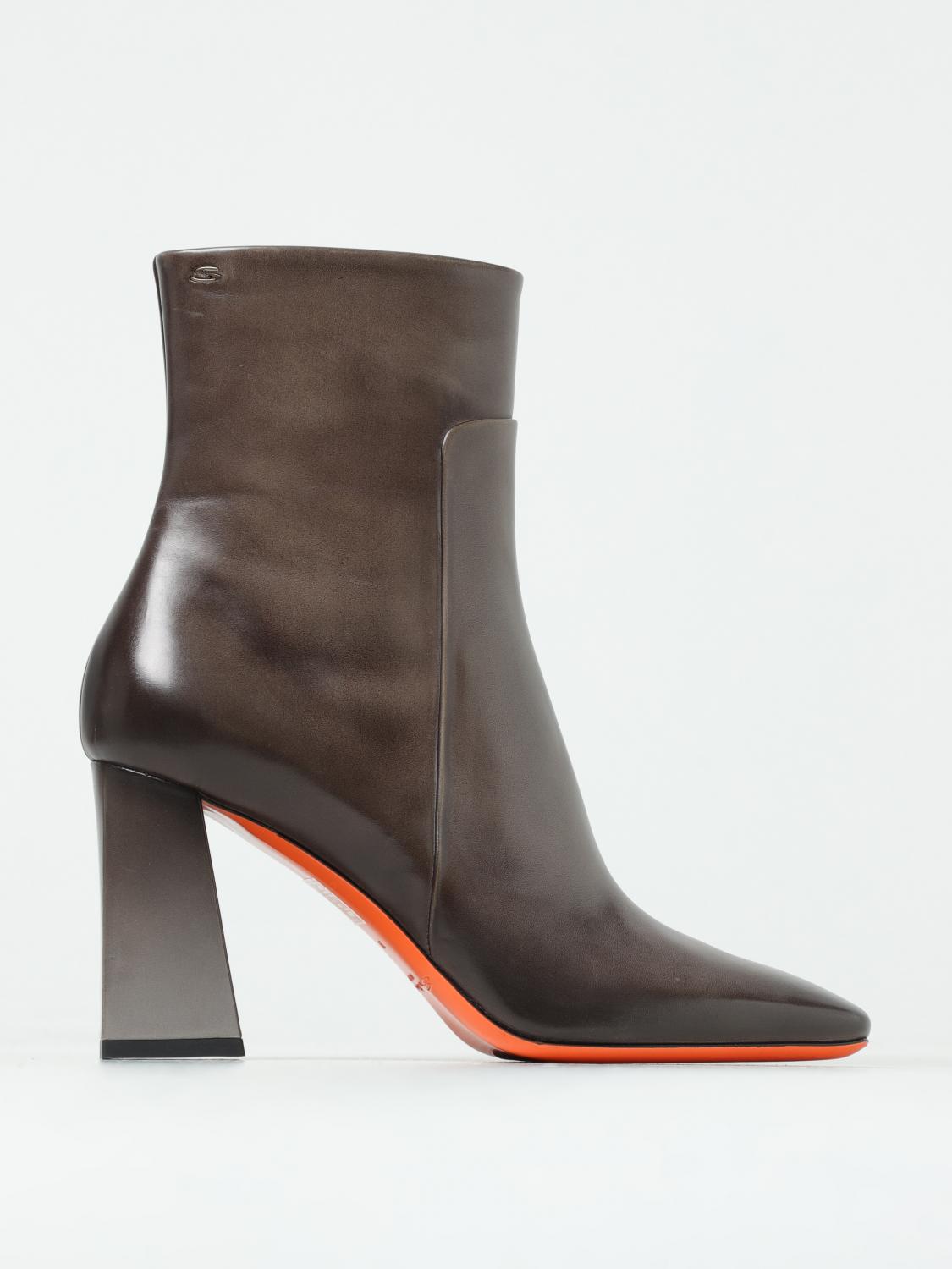 SANTONI FLAT ANKLE BOOT: Shoes woman Santoni, Brown - Img 1