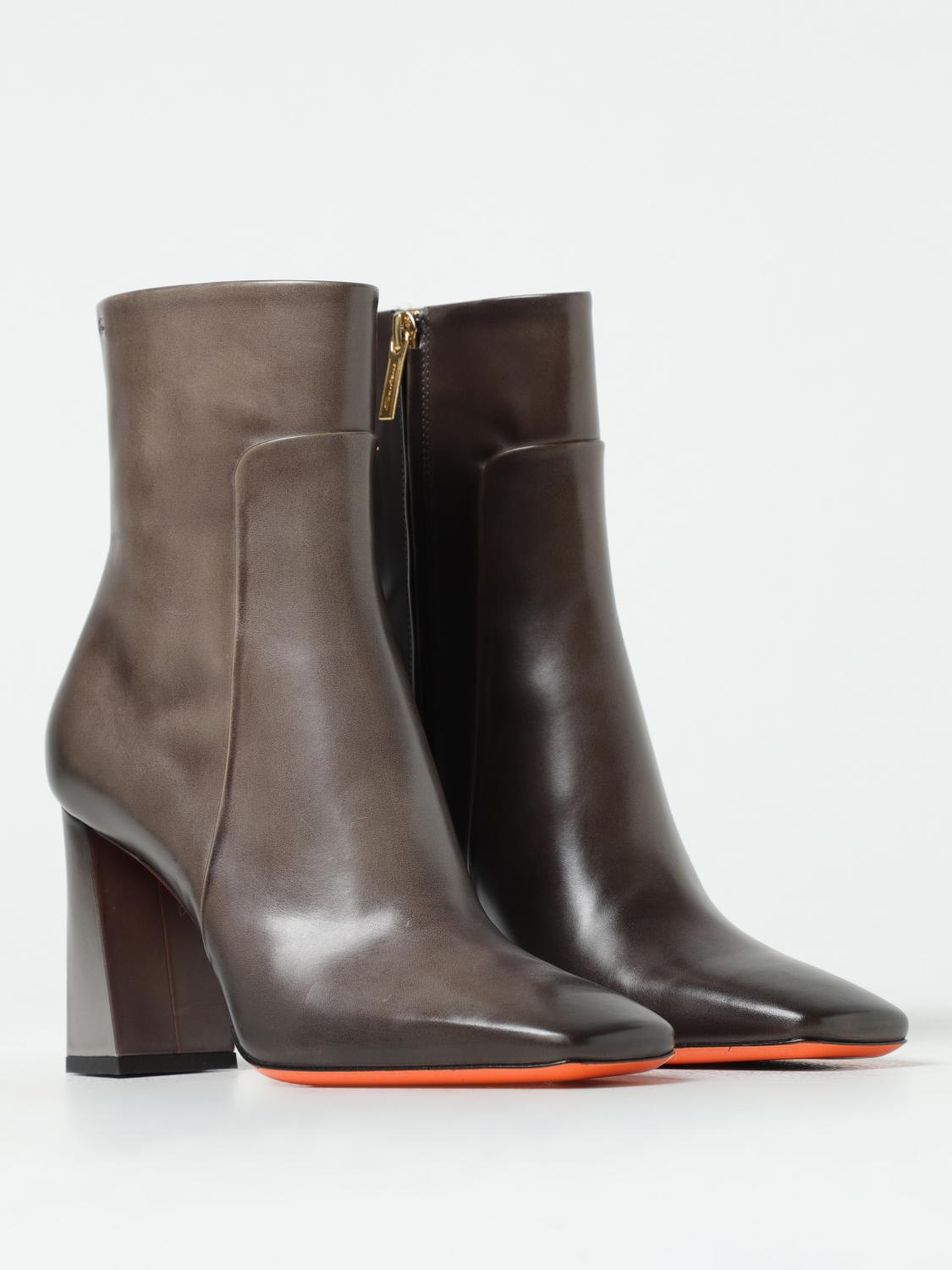 SANTONI FLAT ANKLE BOOT: Shoes woman Santoni, Brown - Img 2
