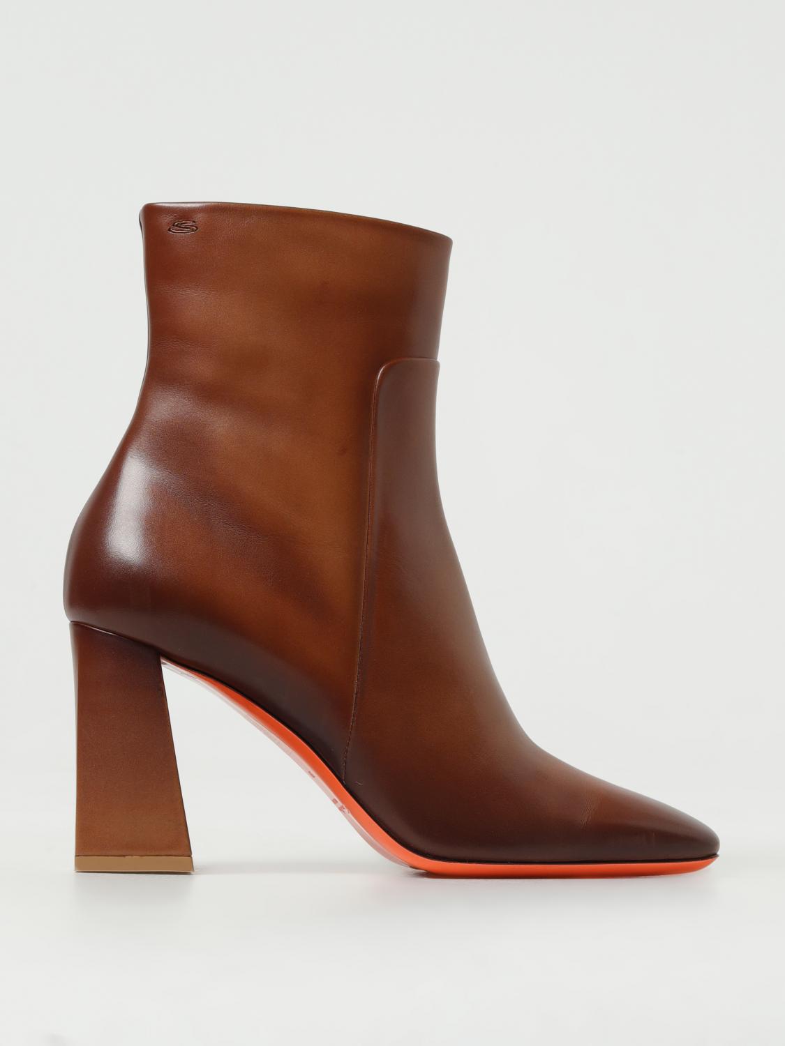 SANTONI STIVALETTI: Stivaletto Santoni in pelle lucida, Biscotto - Img 1