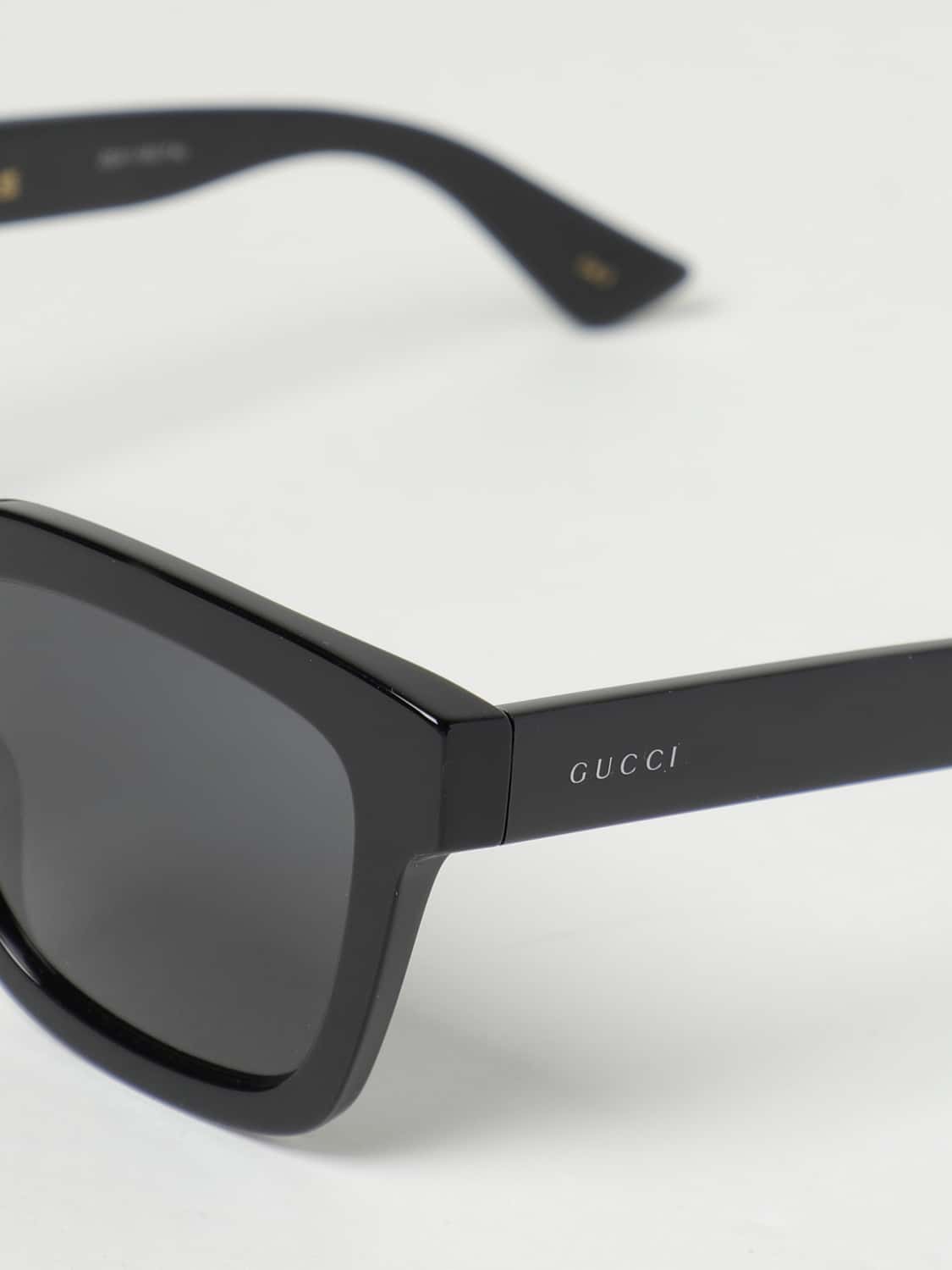 GUCCI SUNGLASSES: Gucci sunglasses in acetate with logo lettering on the temples, Black - Img 4