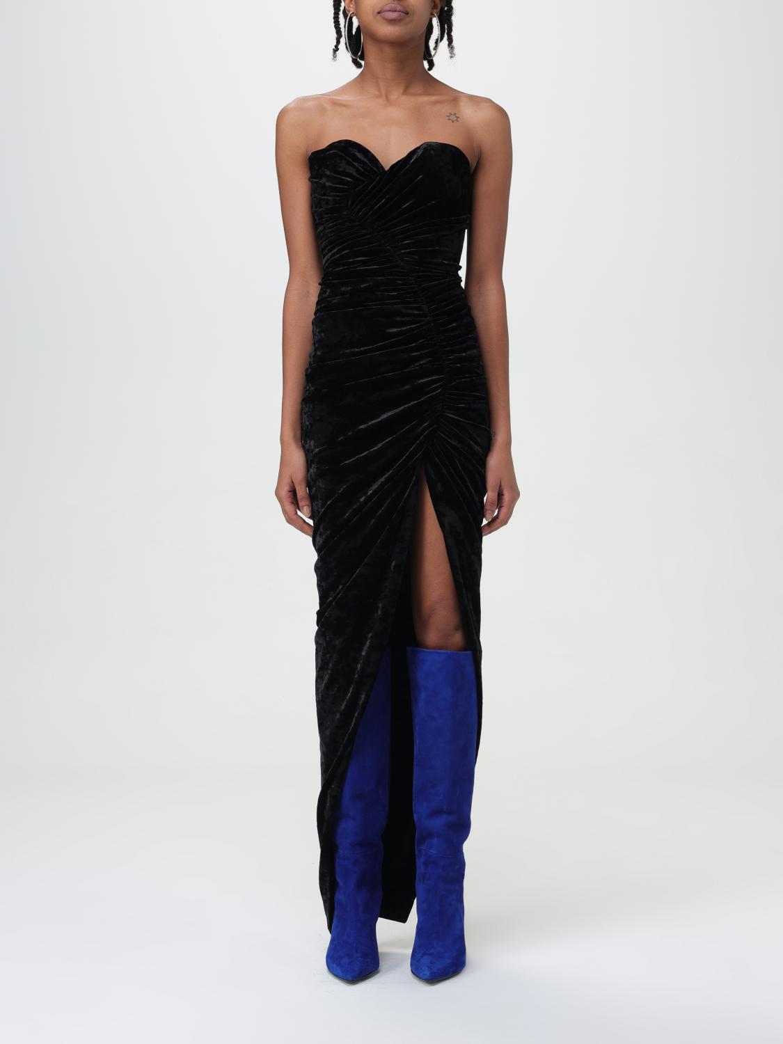 black mermaid dress short Alexandre Vauthier // Black Deep V-Neck Cutout Dress  VSP Consignment