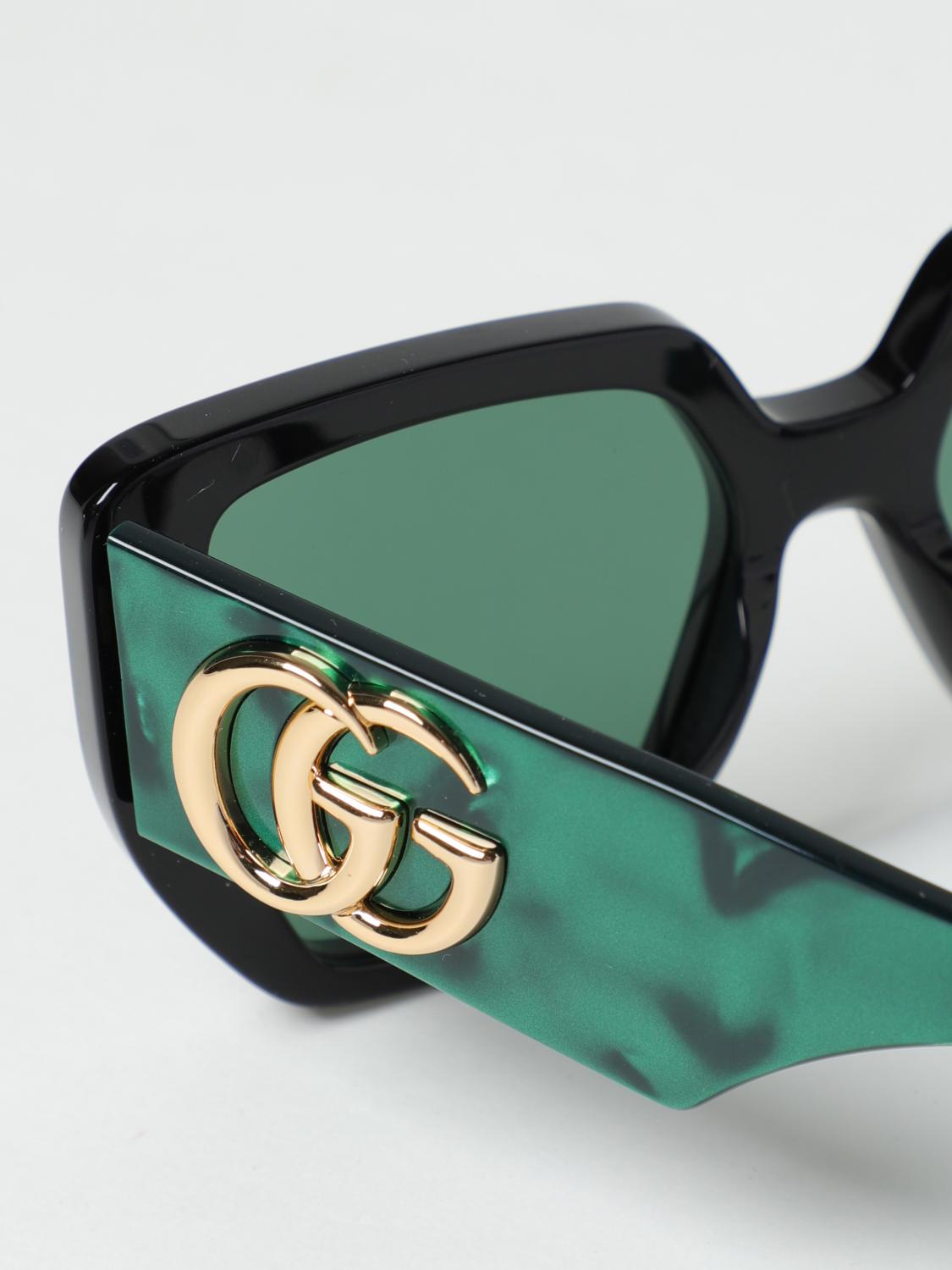 Gucci sunglasses in marbled acetate with GG monogram - Green