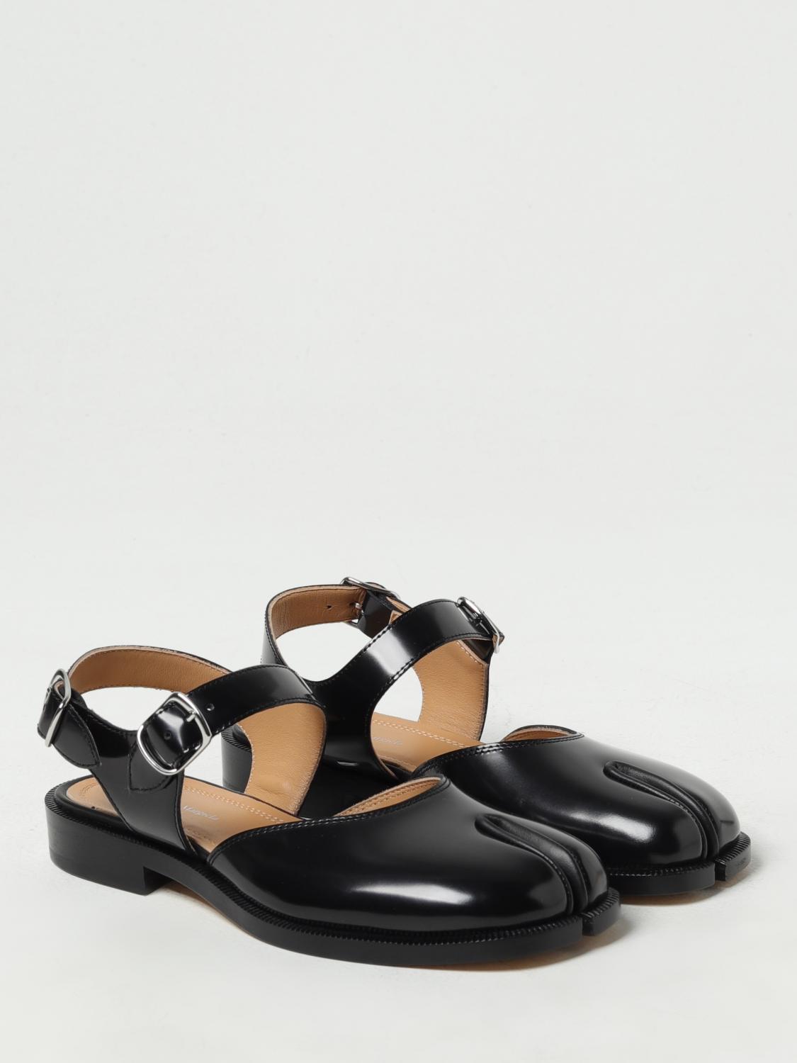 Maison Margiela Tabi sandals in brushed leather - Black