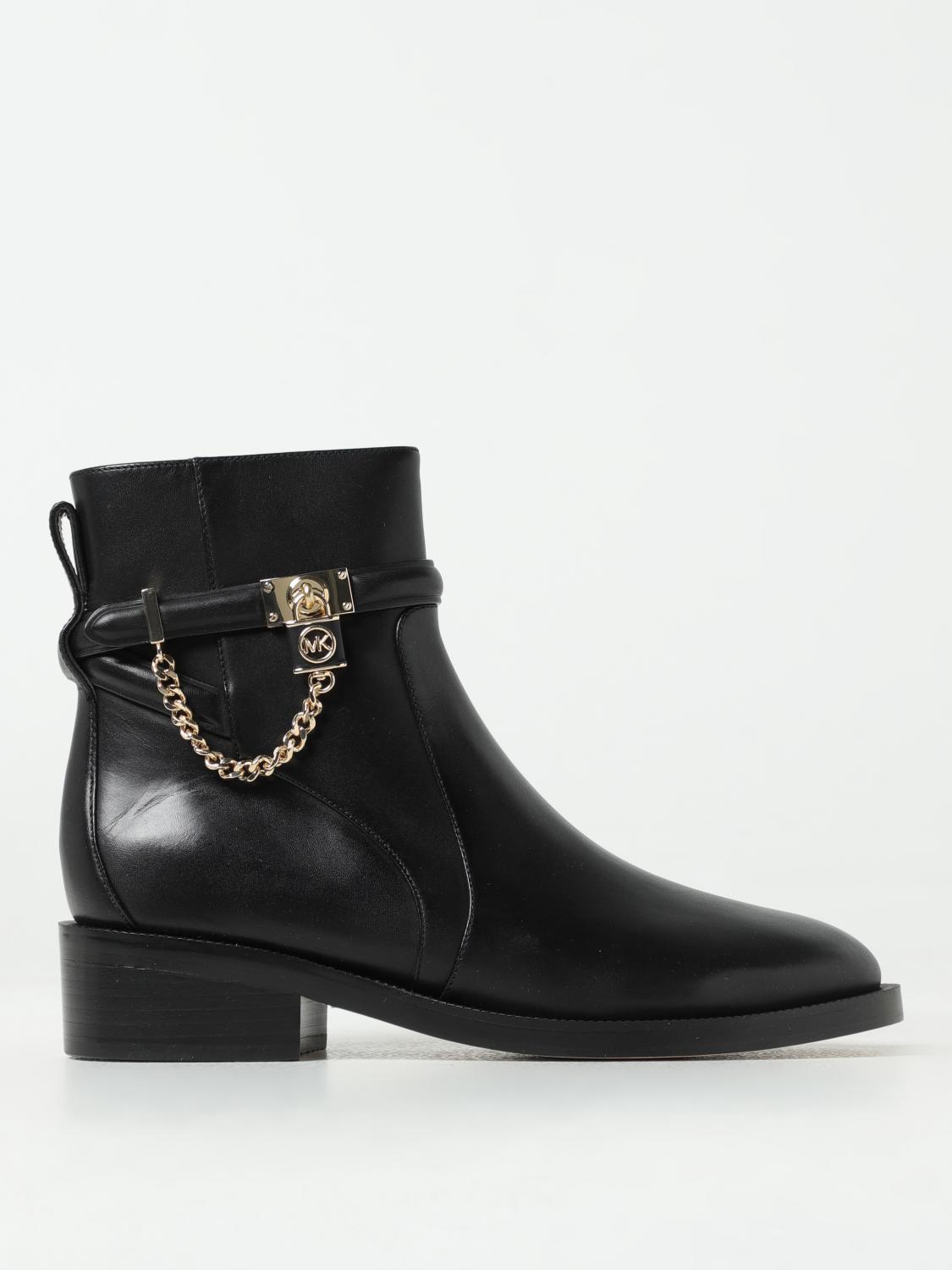 Michael Kors Black Patent Logo Strap Ankle Boots Michael Michael Kors Blaze Peep-Toe Dress Booties - Black  main image 4