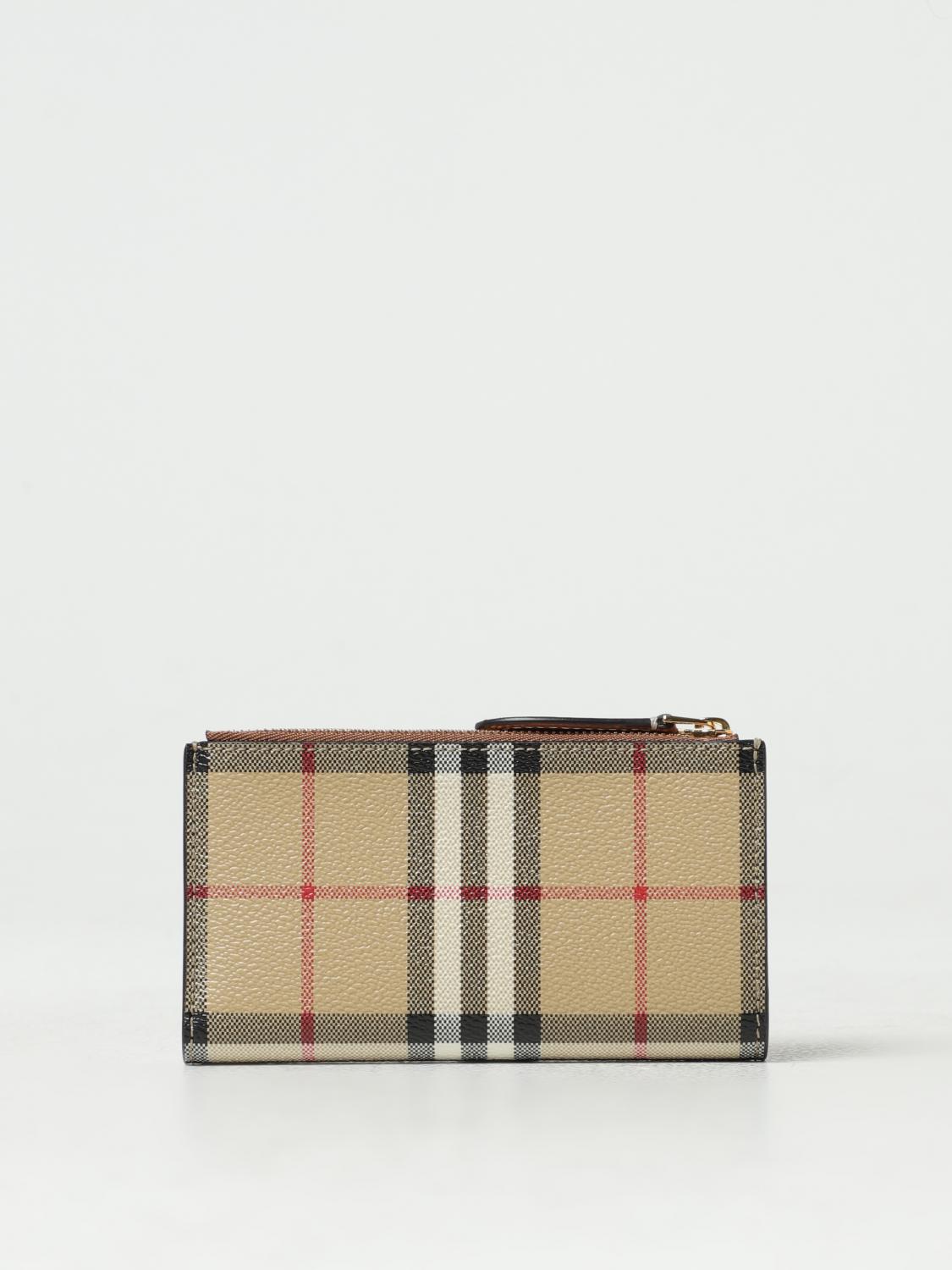 BURBERRY WALLET: Burberry check coated cotton wallet, Beige - Img 3