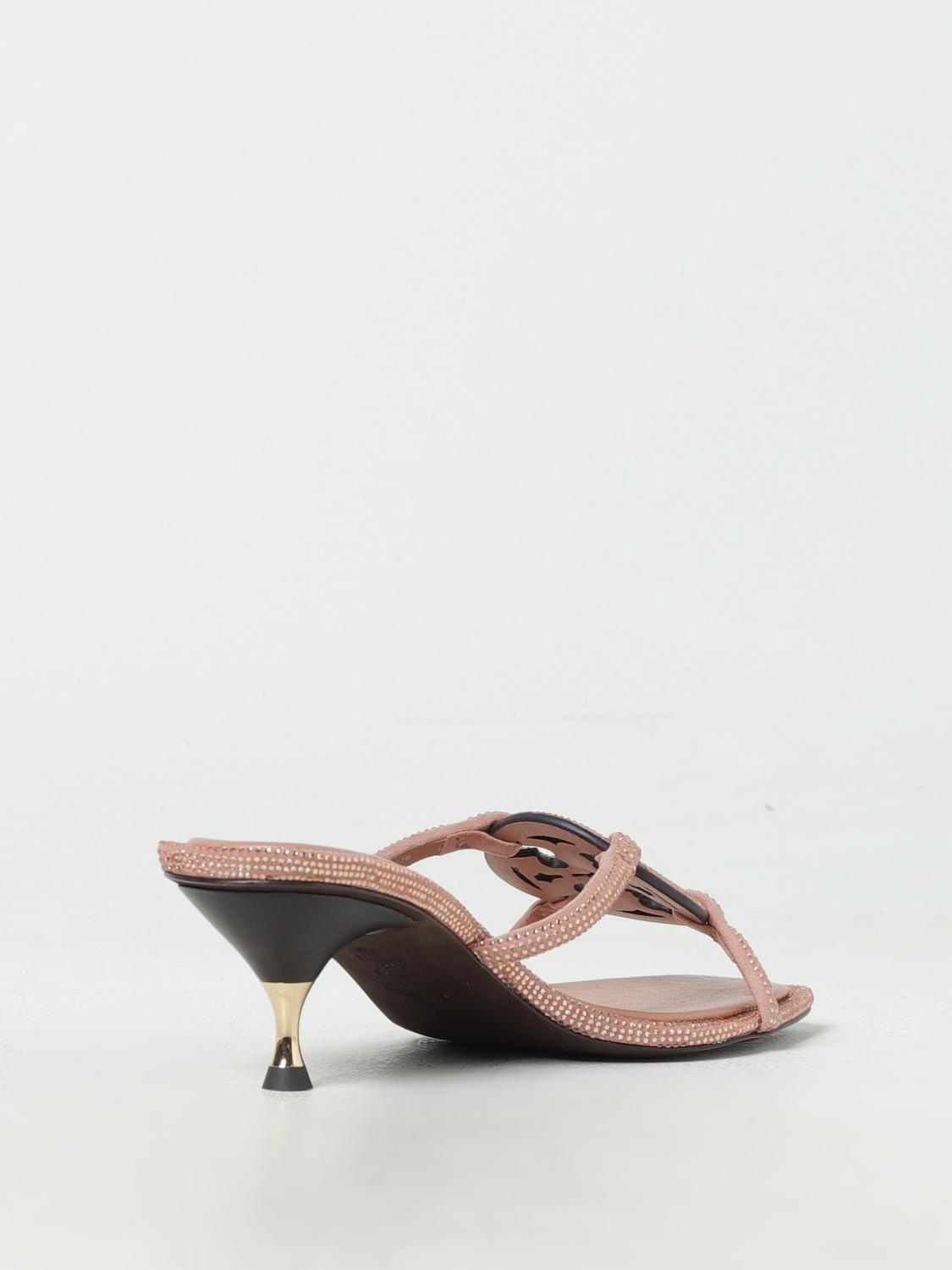 TORY BURCH SANDALI CON TACCO: Sandalo Geo Tory Burch in camoscio con strass all over, Lilla - Img 3