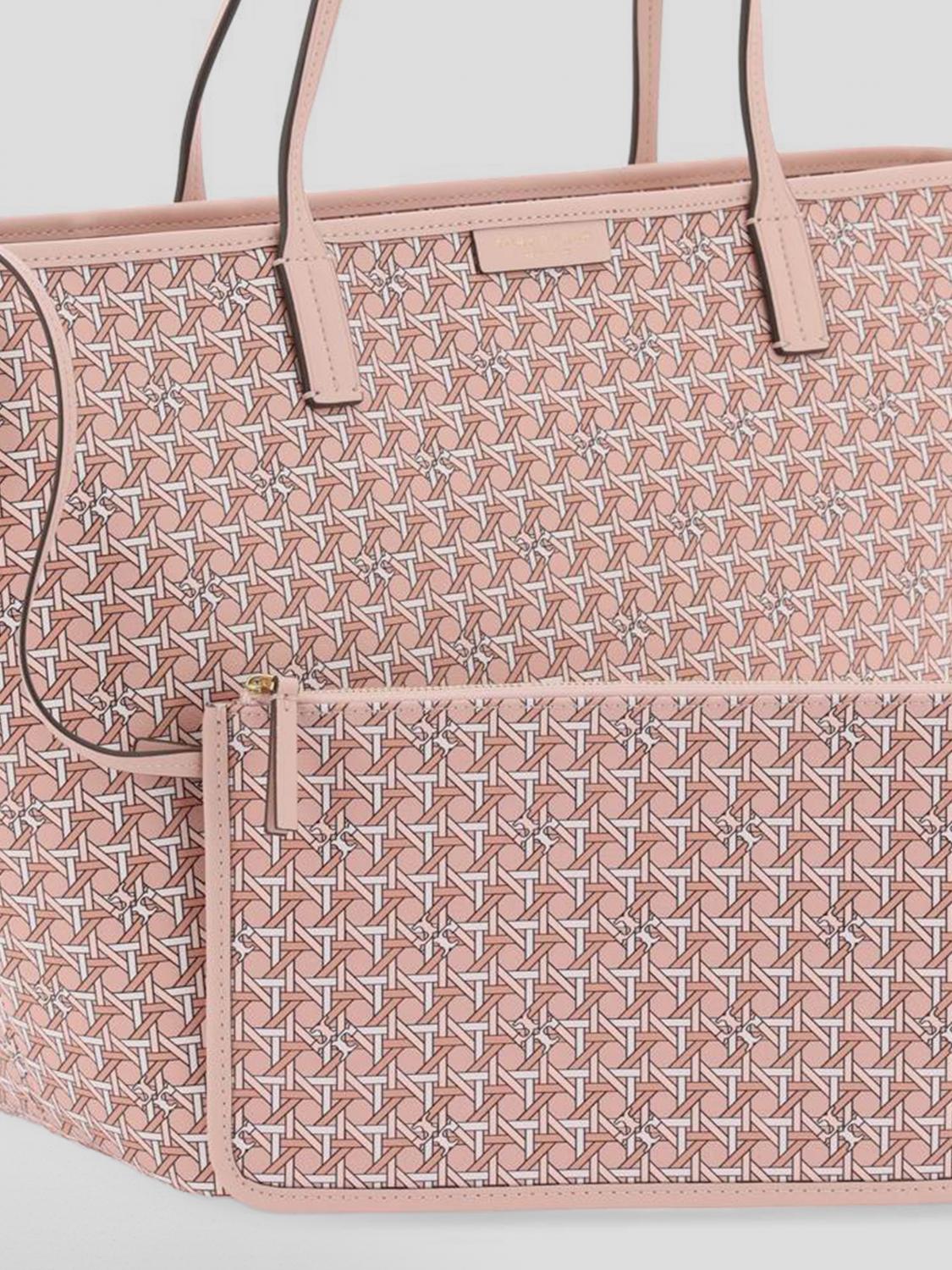 TORY BURCH TOTE BAG: Tory Burch Ever-Ready coated cotton bag with all-over monogram, Pink - Img 3