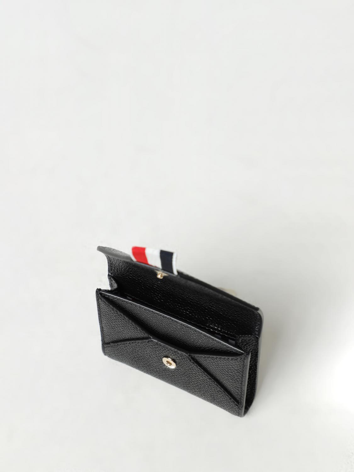 財布・小物その他 THOM BROWNE Woman Wallet Black FAW063A00198 001 THOM BROWNE: grained leather credit card holder - Black