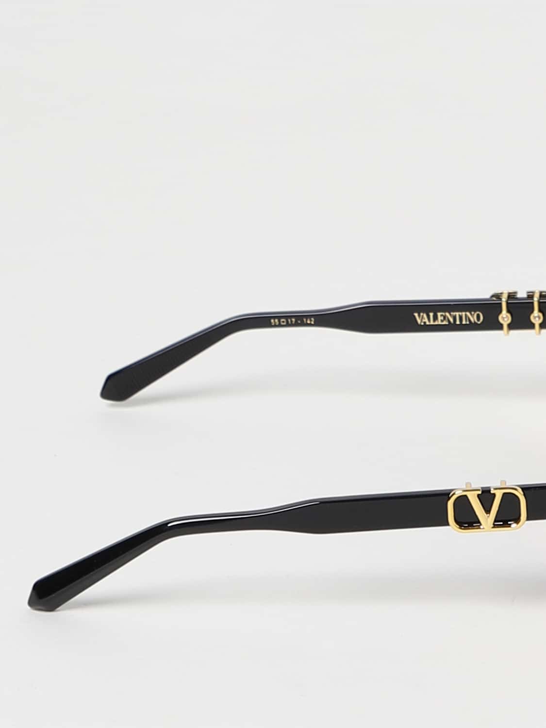 VALENTINO SUNGLASSES: Valentino V-Goldcut II sunglasses in acetate, Black - Img 3