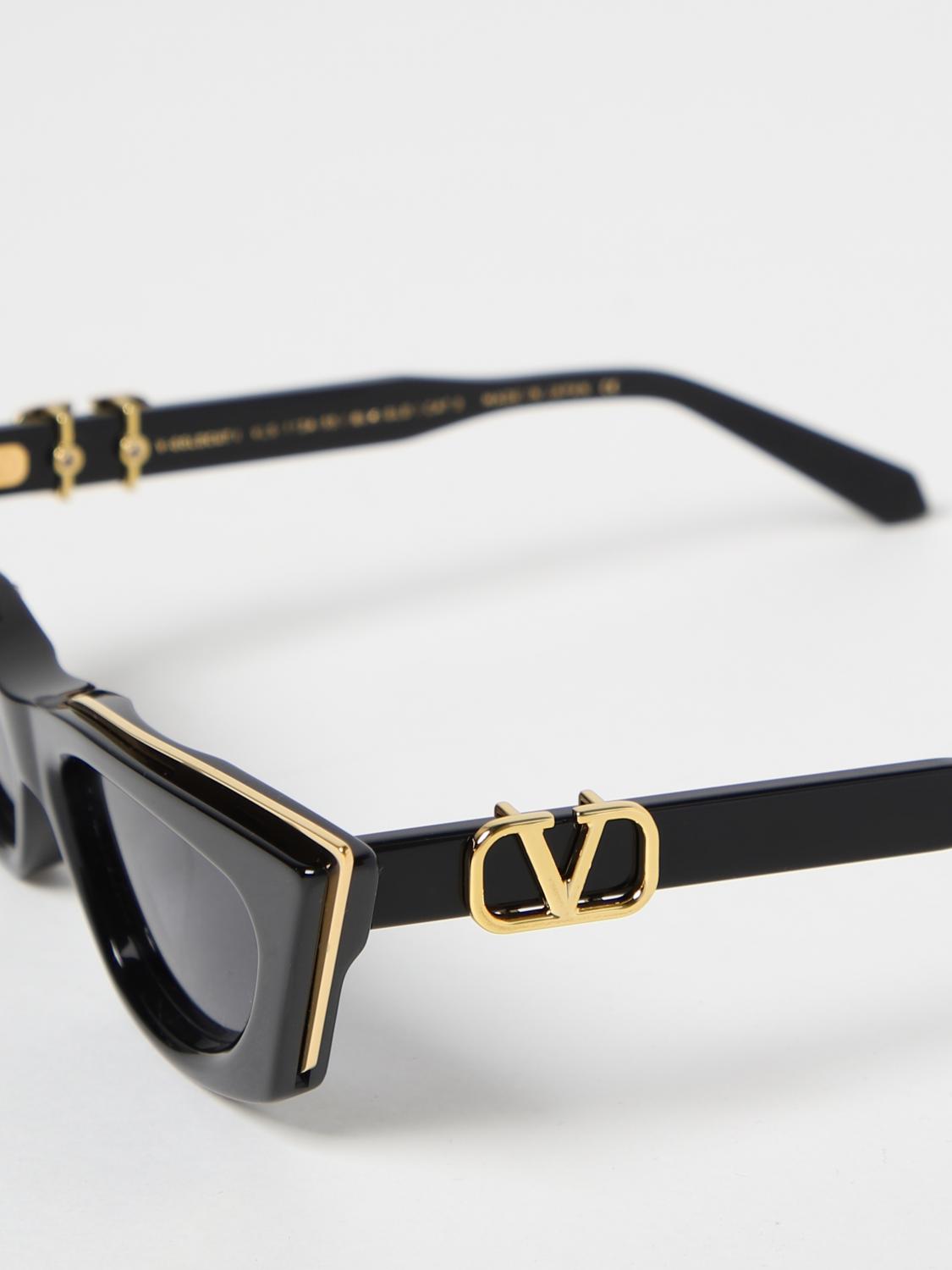 Valentino V-Goldcut II sunglasses in acetate - Black | V  display picture 1