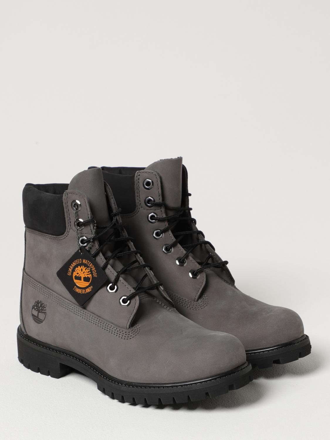 Timberland Gray and Black Waterproof Ankle Boots Timberland Premium 6-Inch Boots Grey Nubuck | Chicago City  main image 4