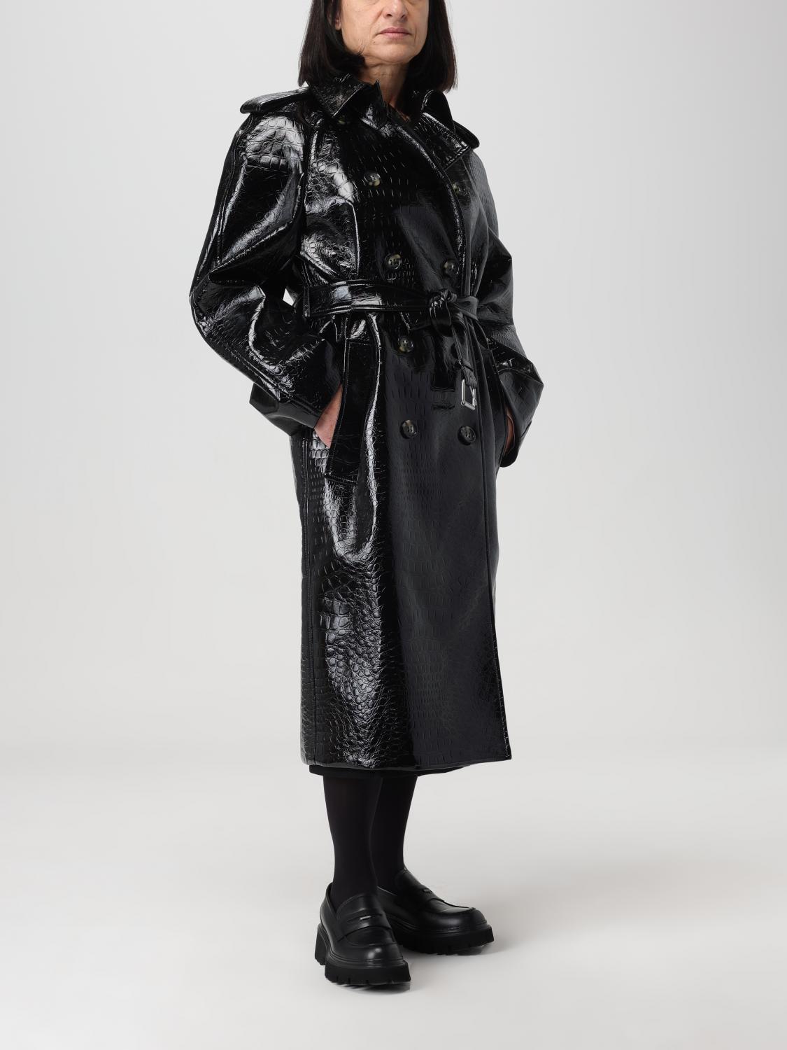 Sportmax Faggi crocodile print synthetic leather trench coat