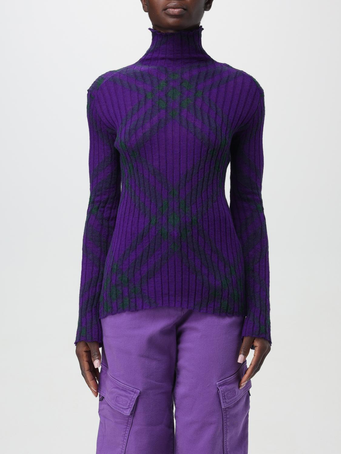 BURBERRY SWEATER: Sweater woman Burberry, Violet - Img 1