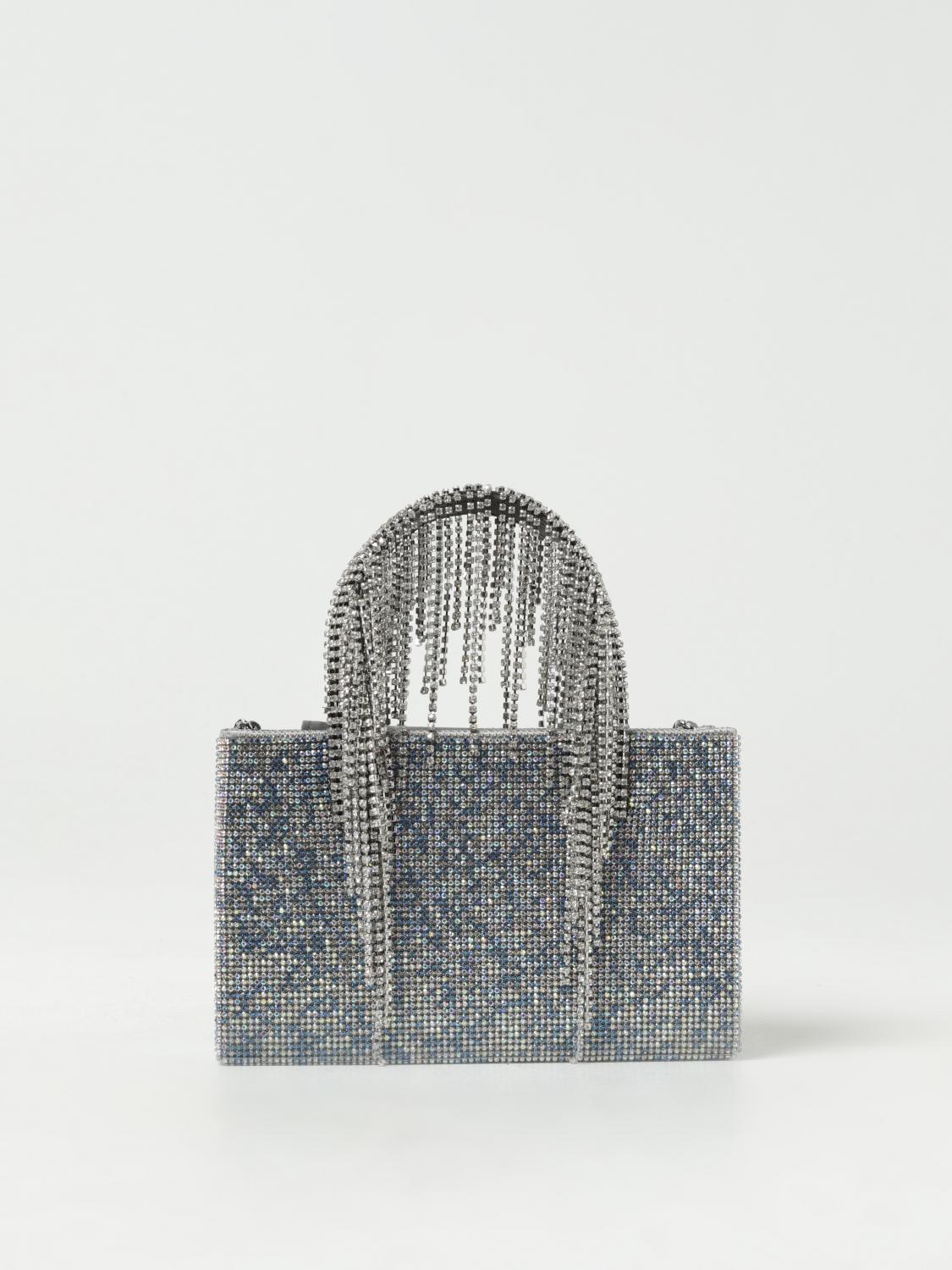 KARA BORSA MINI: Borsa Kara in strass e nappa, Blue - Img 1