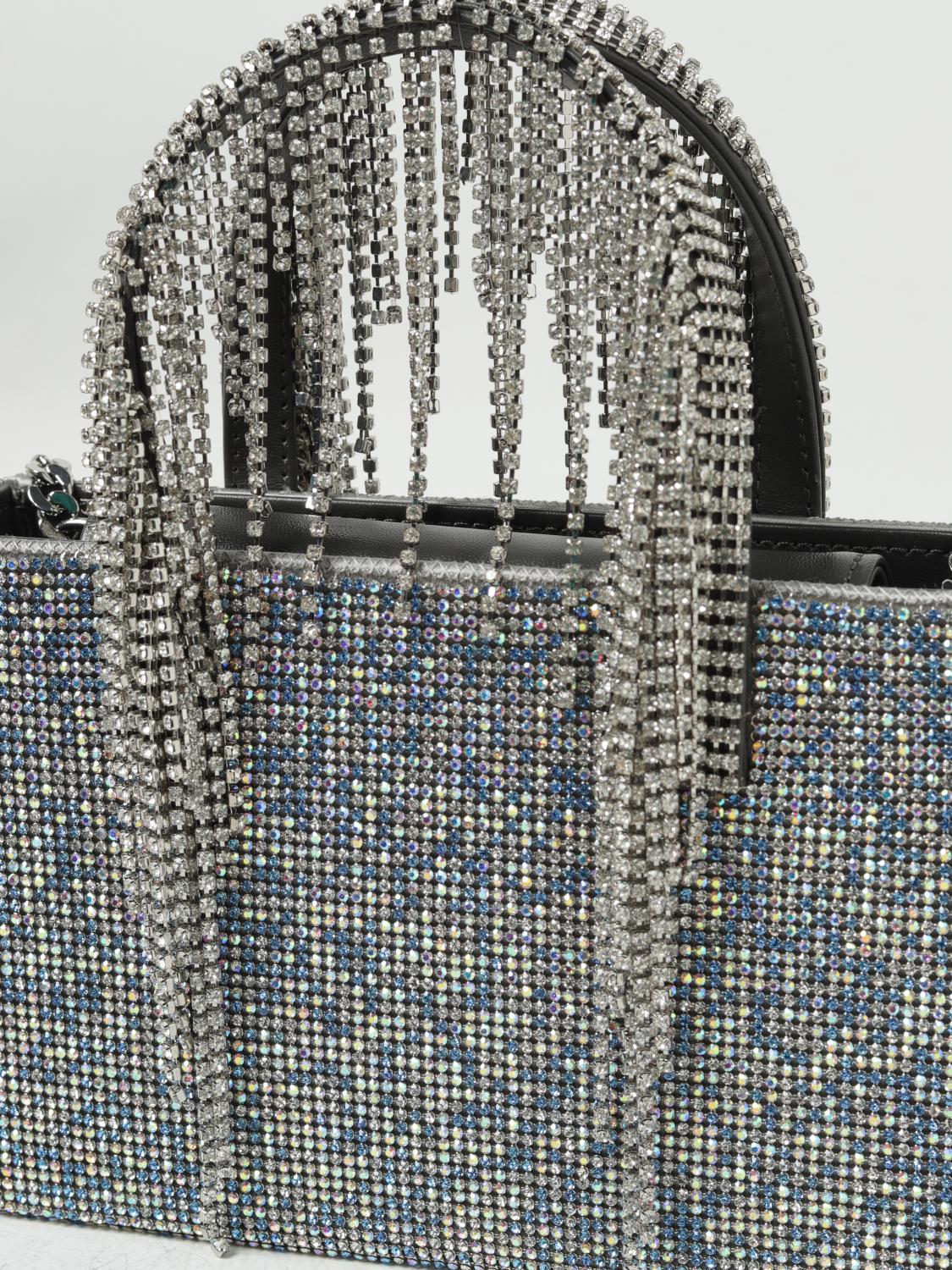 KARA BORSA MINI: Borsa Kara in strass e nappa, Blue - Img 3