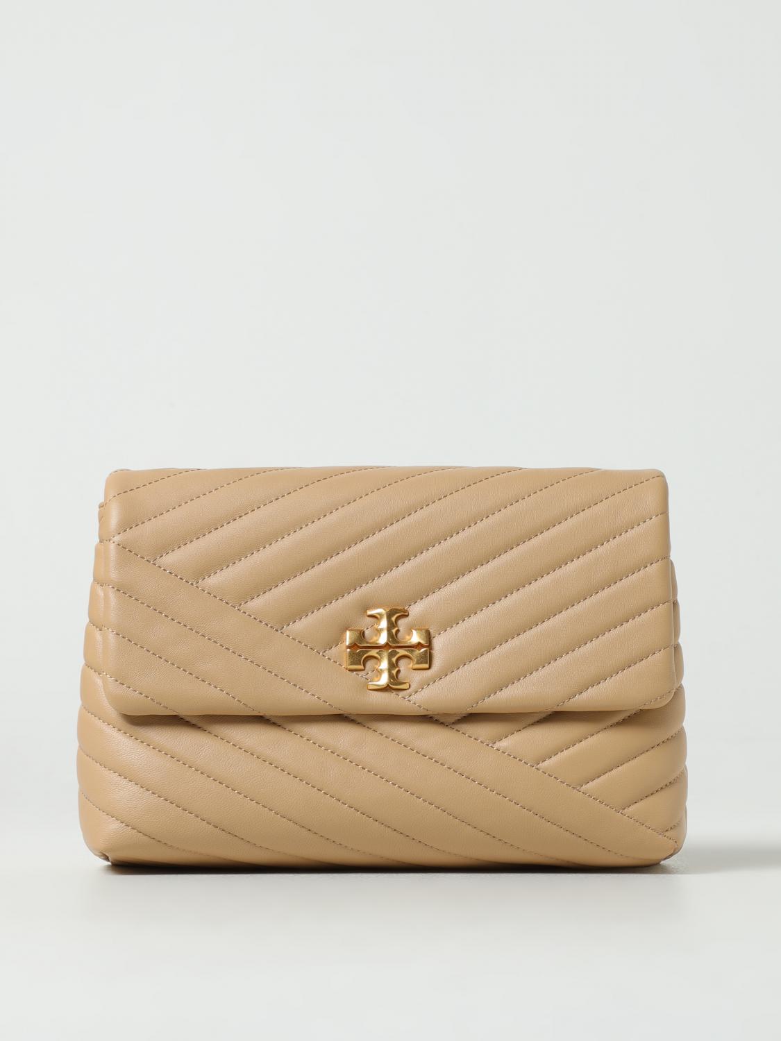 TORY BURCH BORSA A SPALLA: Borsa Kira Tory Burch in pelle trapuntata, Sabbia - Img 1