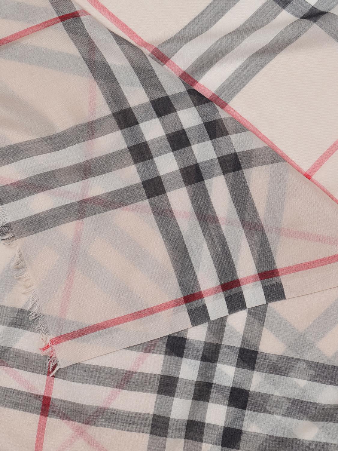 BURBERRY SCARF: Burberry scarf in check wool and silk, Grey - Img 3