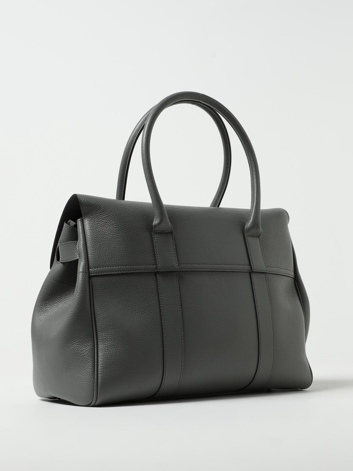 MULBERRY BORSA A MANO: Borsa Bayswater Mulberry in pelle a micro grana, Grigio - Img 2