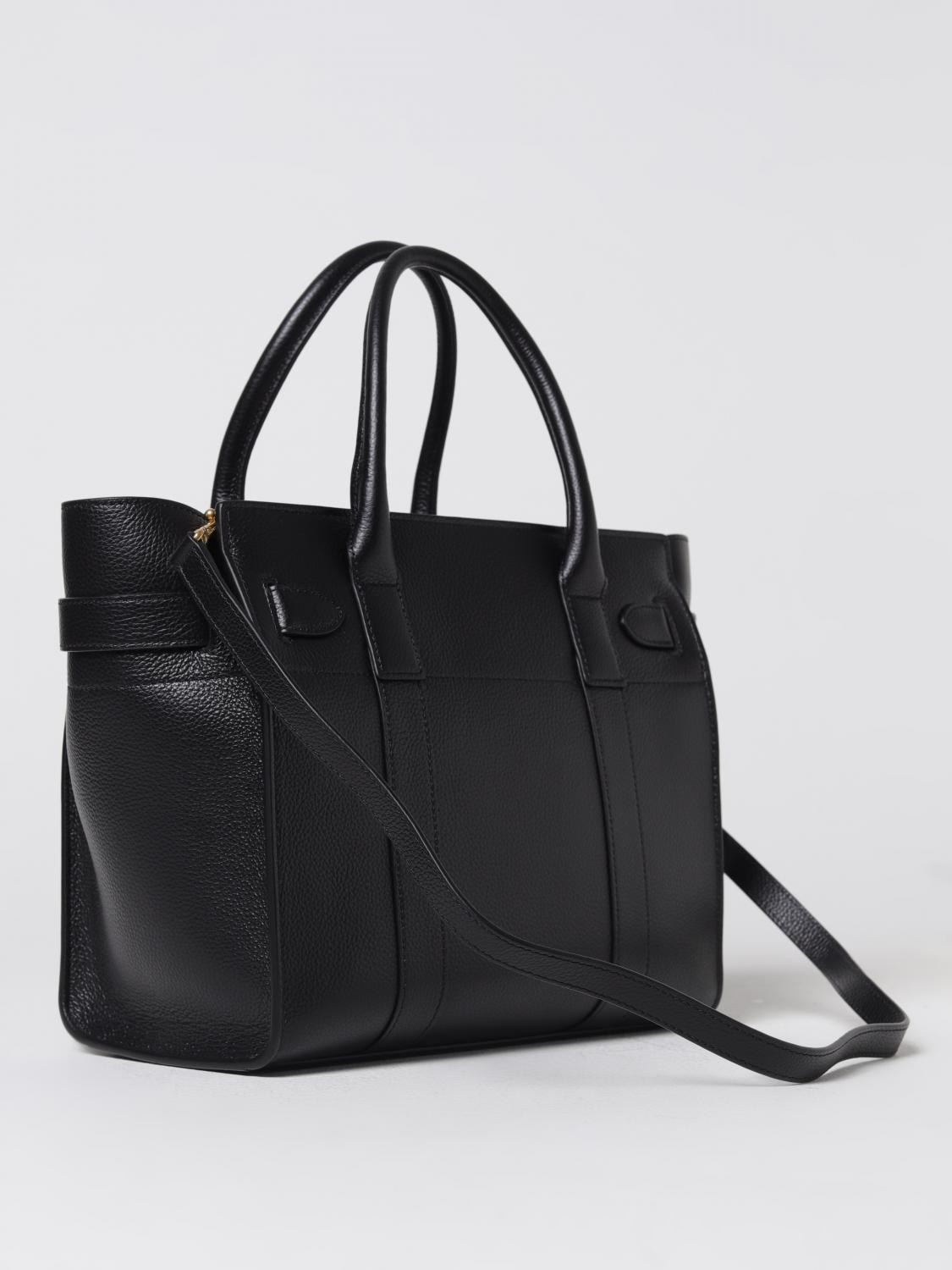 MULBERRY HANDBAG: Mulberry Bayswater bag in grained leather with shoulder strap, Black - Img 2