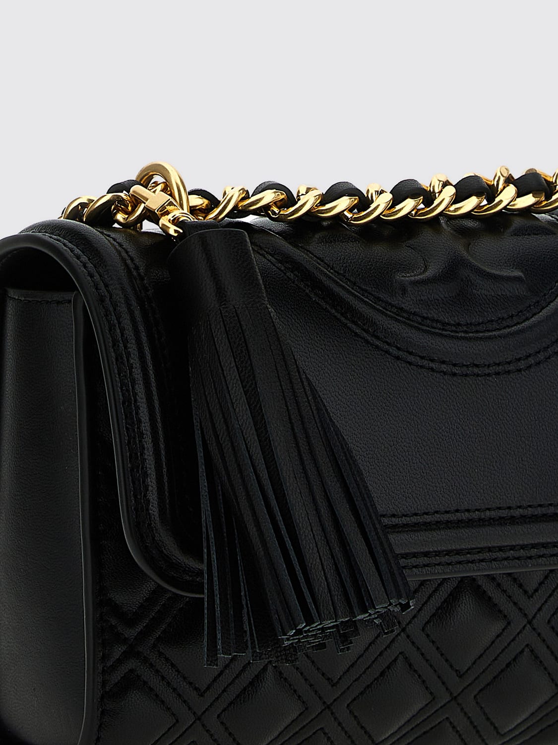 TORY BURCH BORSA MINI: Borsa Fleming Tory Burch in nappa trapuntata, Nero - Img 3