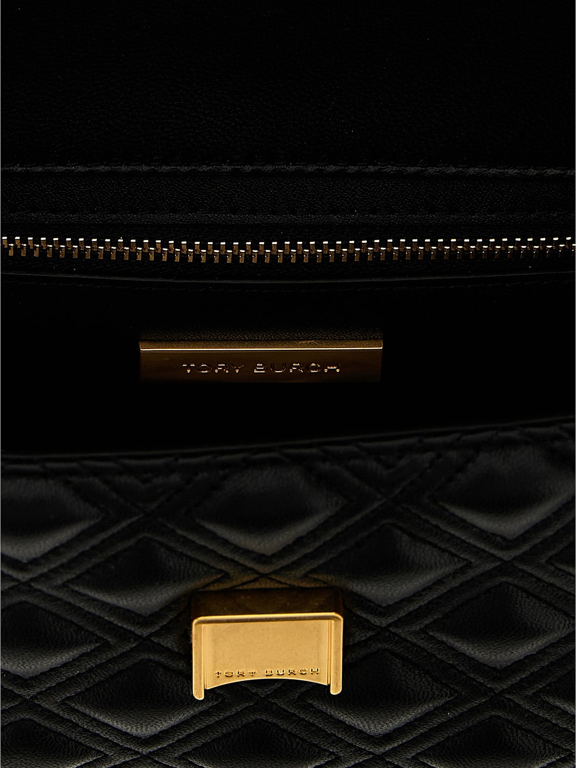 TORY BURCH BORSA MINI: Borsa Fleming Tory Burch in nappa trapuntata, Nero - Img 4