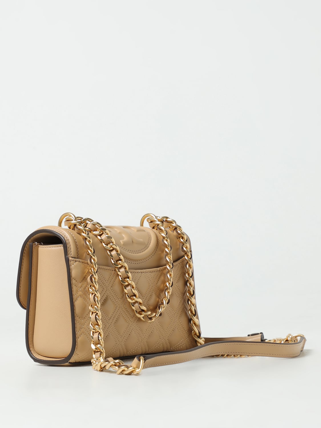 TORY BURCH BORSA MINI: Borsa Fleming Tory Burch in nappa trapuntata, Beige - Img 2
