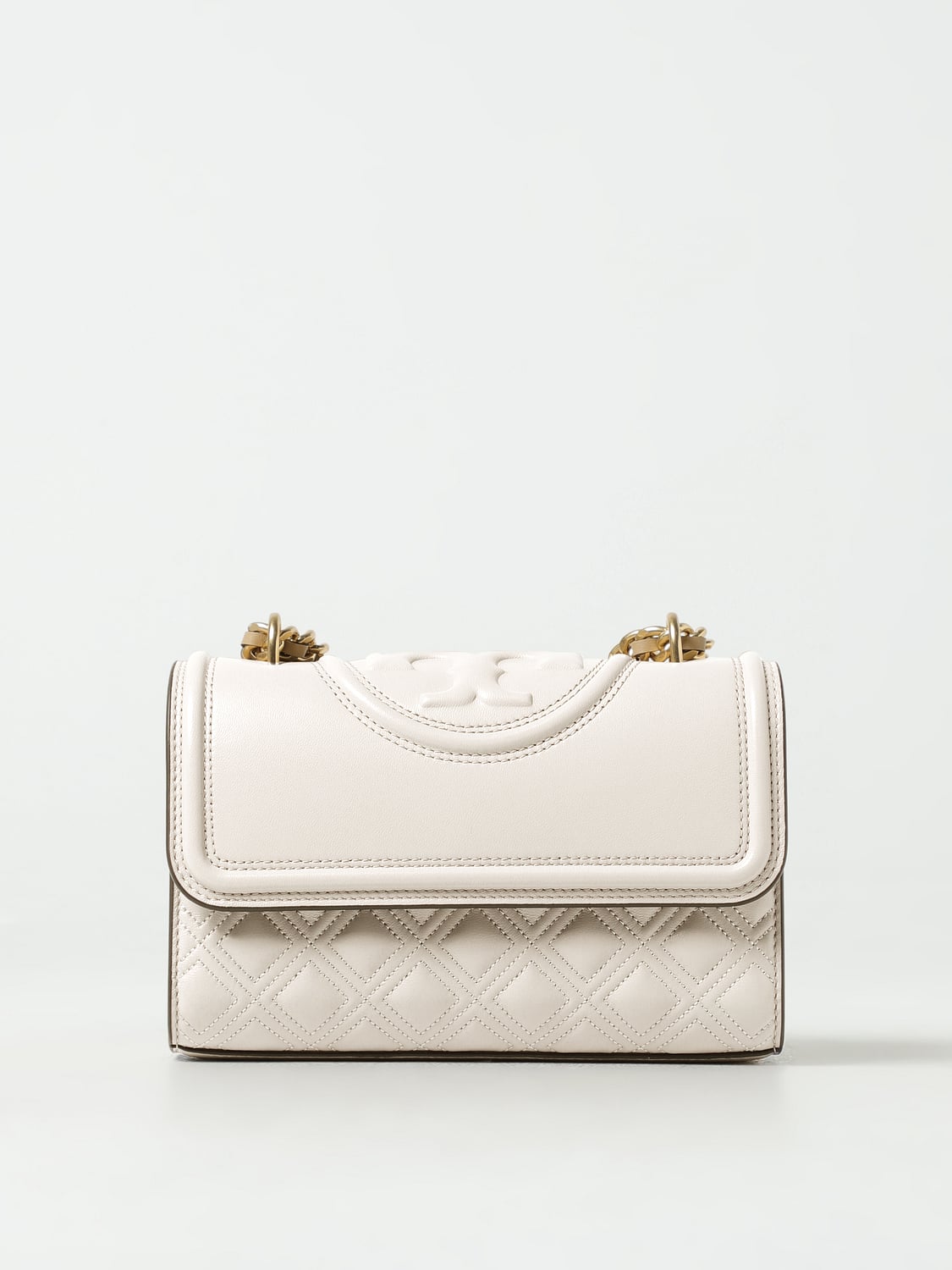 TORY BURCH BORSA MINI: Borsa Fleming Tory Burch in nappa trapuntata, Panna - Img 1