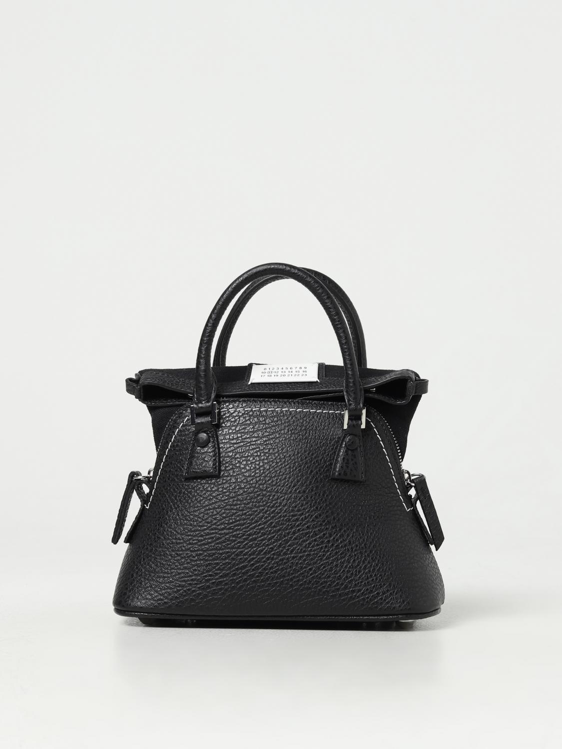 MAISON MARGIELA BORSA MINI: Borsa 5AC Maison Margiela in pelle a grana , Nero - Img 1