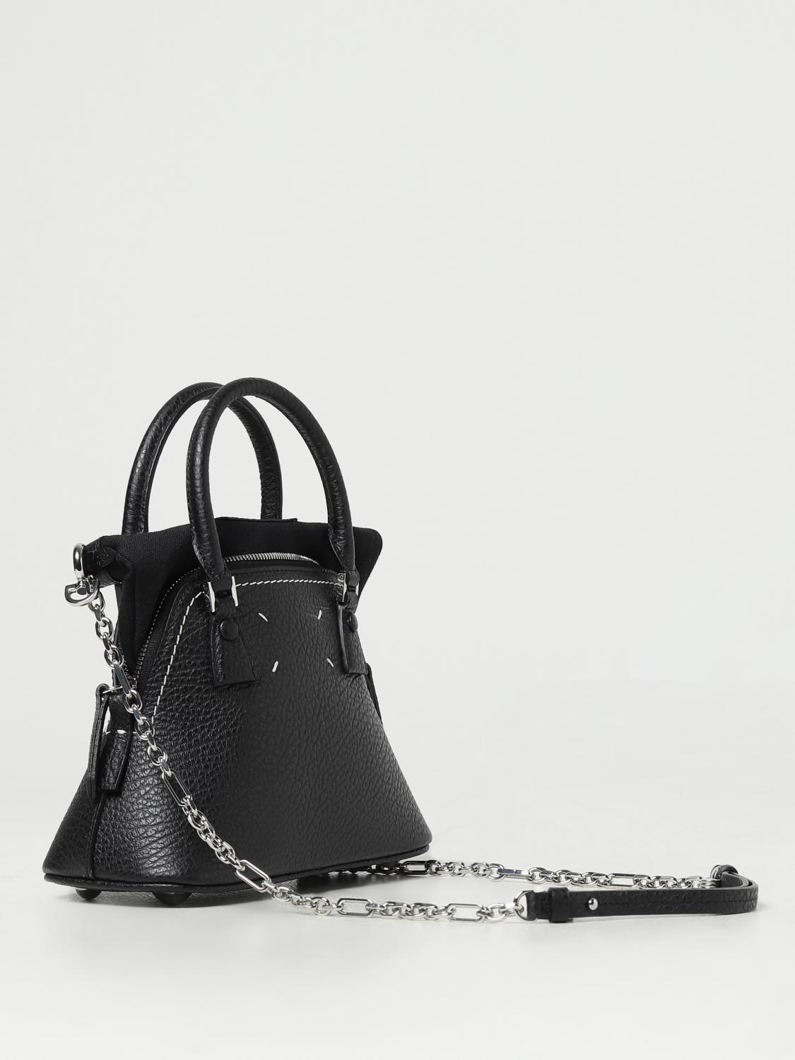 MAISON MARGIELA BORSA MINI: Borsa 5AC Maison Margiela in pelle a grana , Nero - Img 2