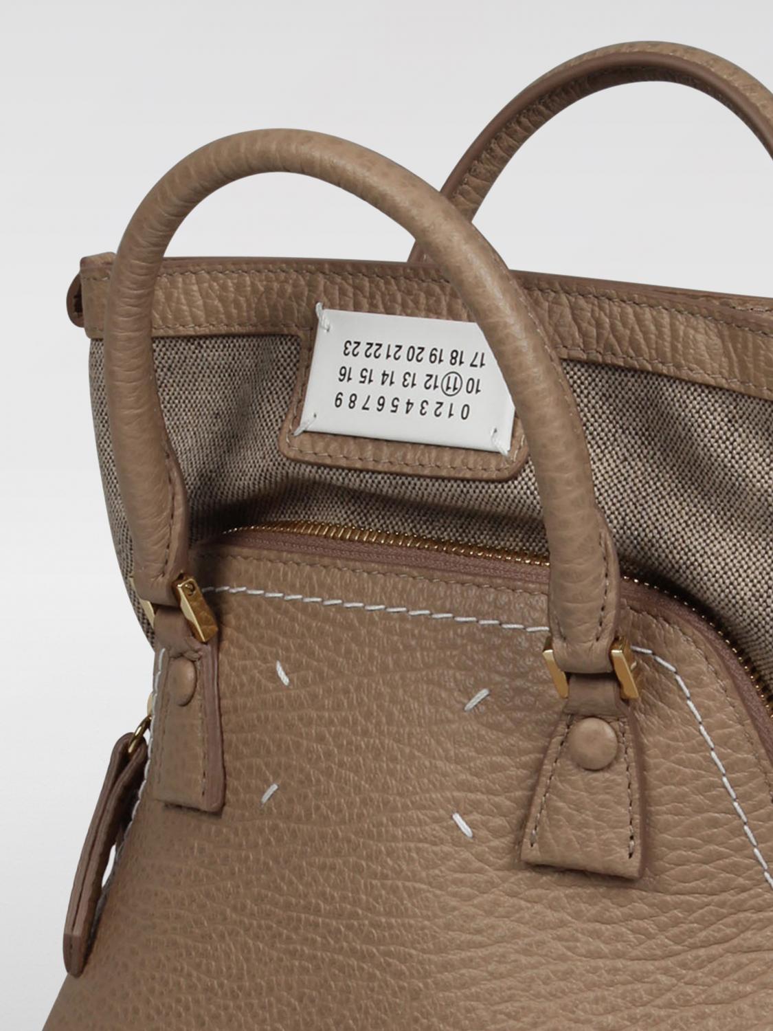 MAISON MARGIELA BORSA MINI: Borsa 5AC Maison Margiela in pelle a grana , Beige - Img 3